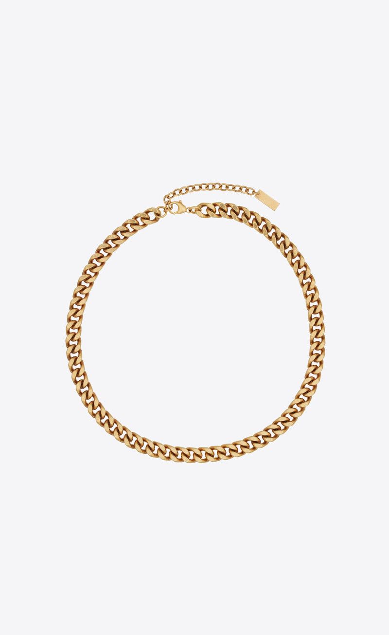 Saint Laurent Paris oc11z1225 Size: M / Medium Curb Chain Necklace in Metal Size ONE SIZE - 2 Thumbnail