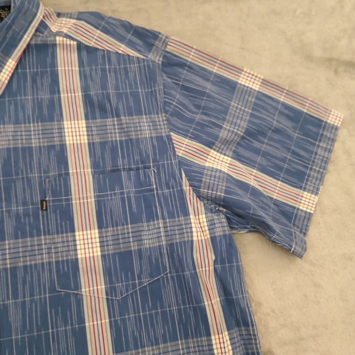 Vintage LERROS Shirt Mens XL Blue Plaid Short Sleeve Button-Up Cotton Size US XL / EU 56 / 4 - 3 Thumbnail