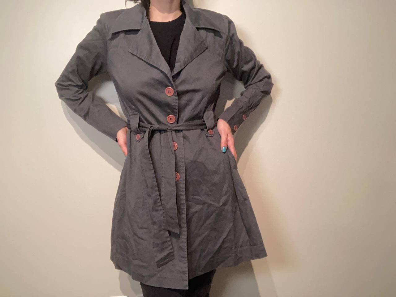 Vintage Grey Trench Coat Size S / US 4 / IT 40 - 1 Thumbnail