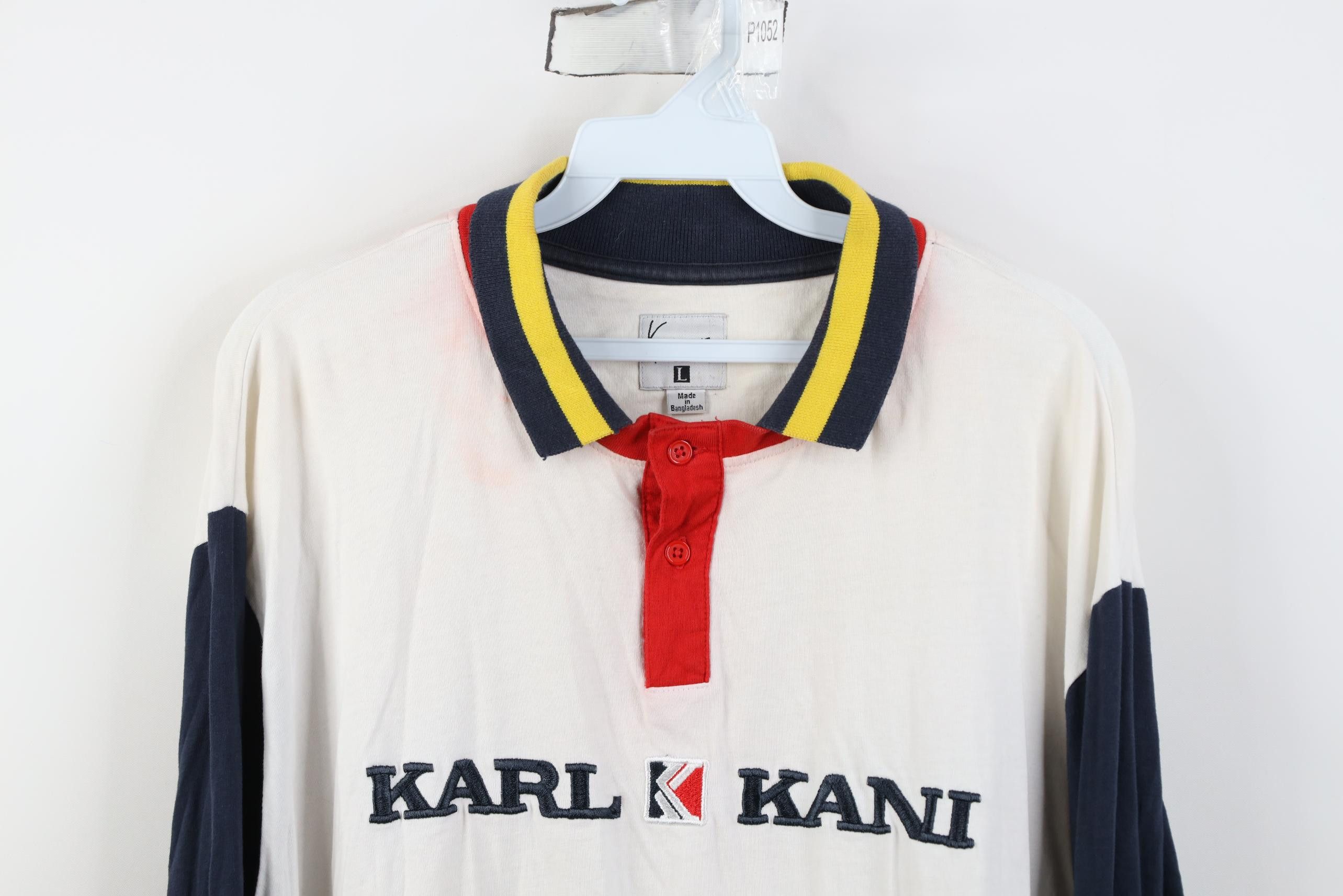Karl Kani Vintage 90s Y2K Karl Kani Spell Out Long Sleeve Polo Shirt Size US L / EU 52-54 / 3 - 2 Thumbnail