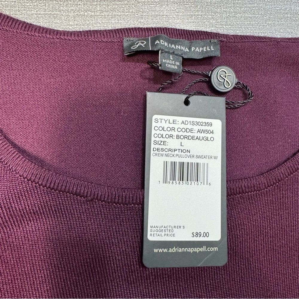 Adrianna Papell NWT New $89 Adrianna Papell Purple Knit Lace Balloon Sleeve Size L / US 10 / IT 46 - 8 Thumbnail