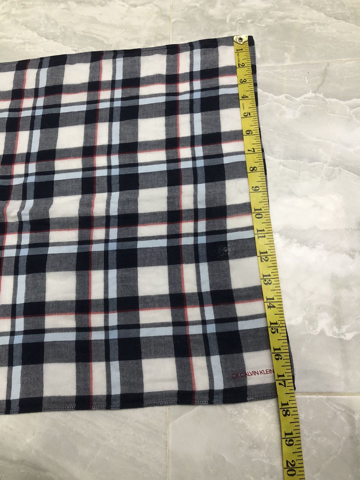 Calvin Klein Calvin Klein Plaid CK Embroidered Bandana Size ONE SIZE - 11 Thumbnail