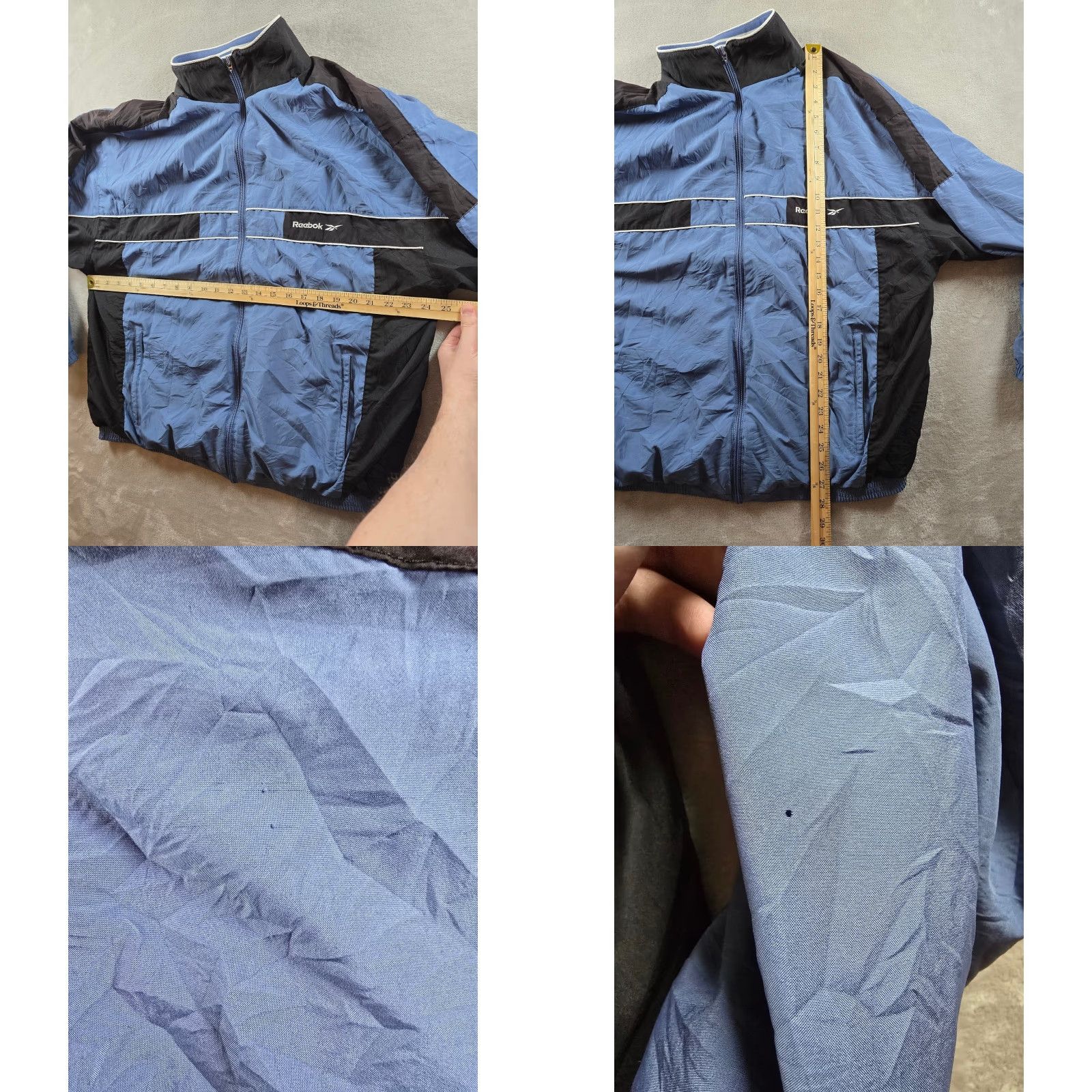 Reebok VINTAGE Reebok Track Jacket Mens L Blue Black Windbreaker Full Zip White Pockets Zipped Pockets Casual Activewear Size US L / EU 52-54 / 3 - 8 Thumbnail