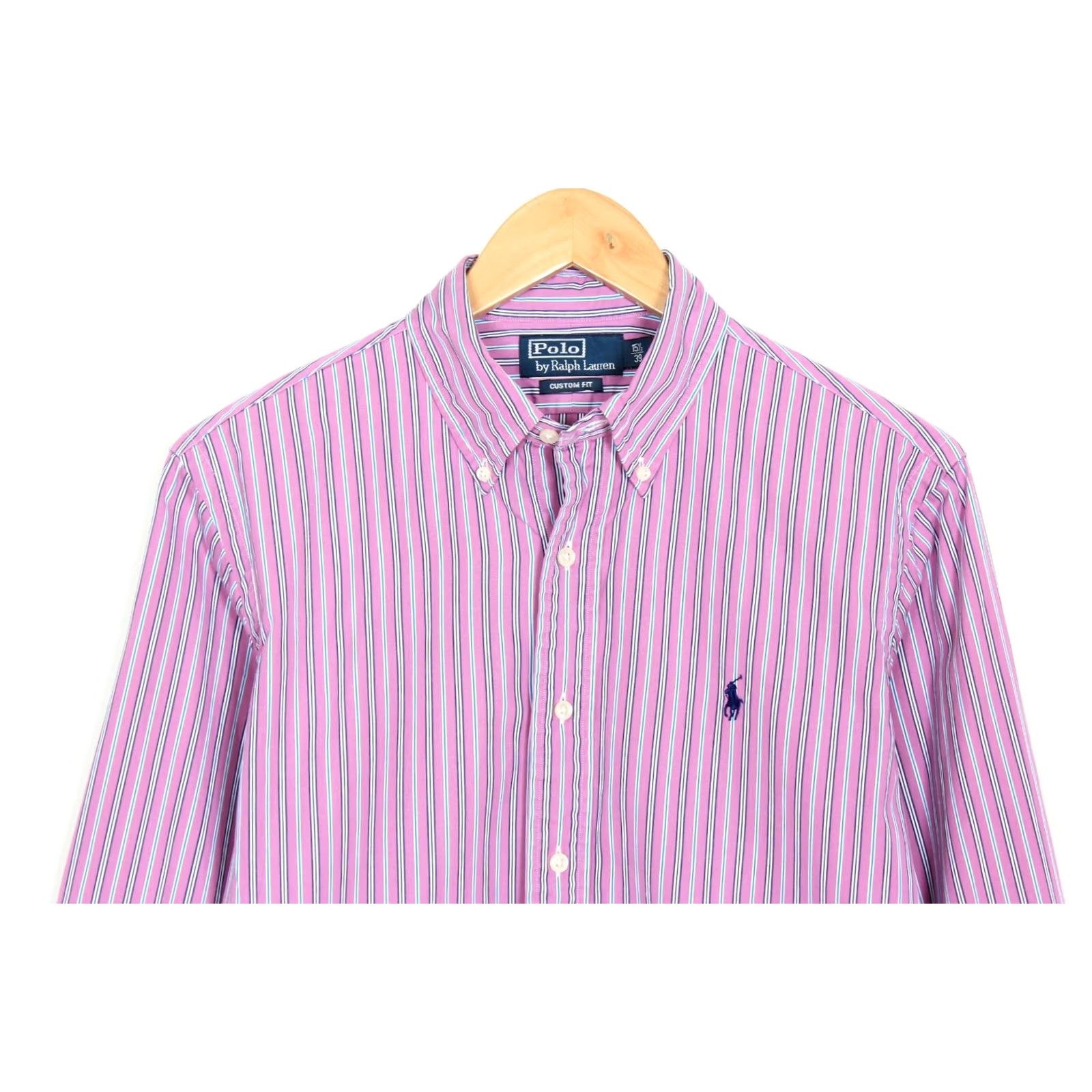 Polo Ralph Lauren POLO by RALPH LAUREN Custom Fit Shirt Men Size 15 ½ 39 Long Sleeve Striped VR0191 Size US M / EU 48-50 / 2 - 3 Thumbnail