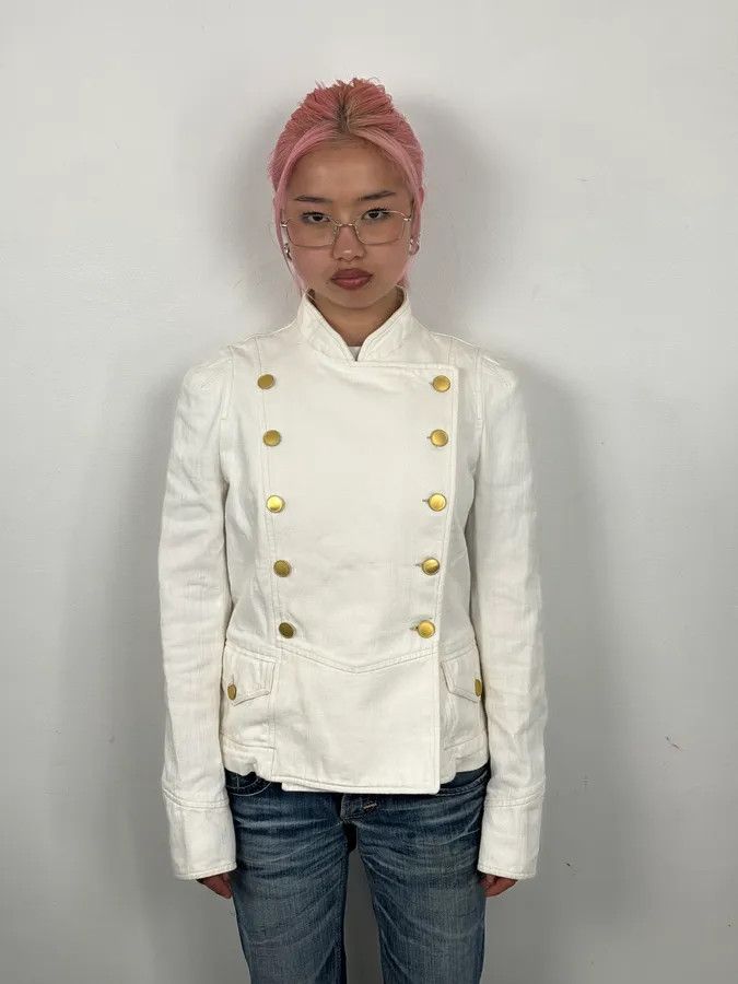 Isabel Marant Isabel Marant Étoile Cream White Officer Napoleon Denim Jacket Size S / US 4 / IT 40 - 2 Thumbnail