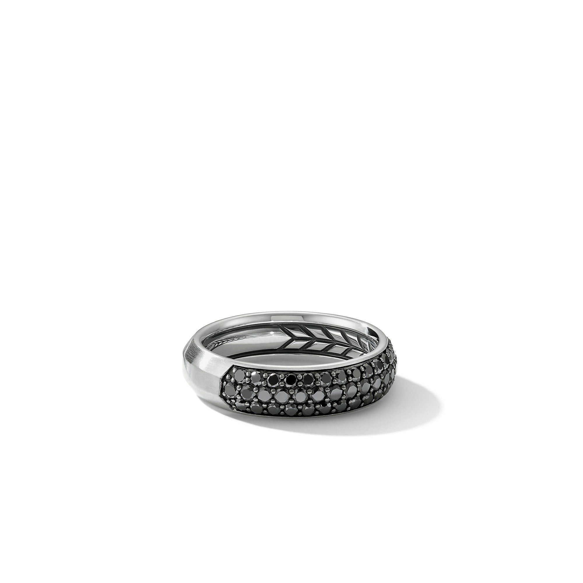 David Yurman o1w1db10325 Size:OS/ Half Pave Beveled Band Ring ib Black Size ONE SIZE - 1 Preview