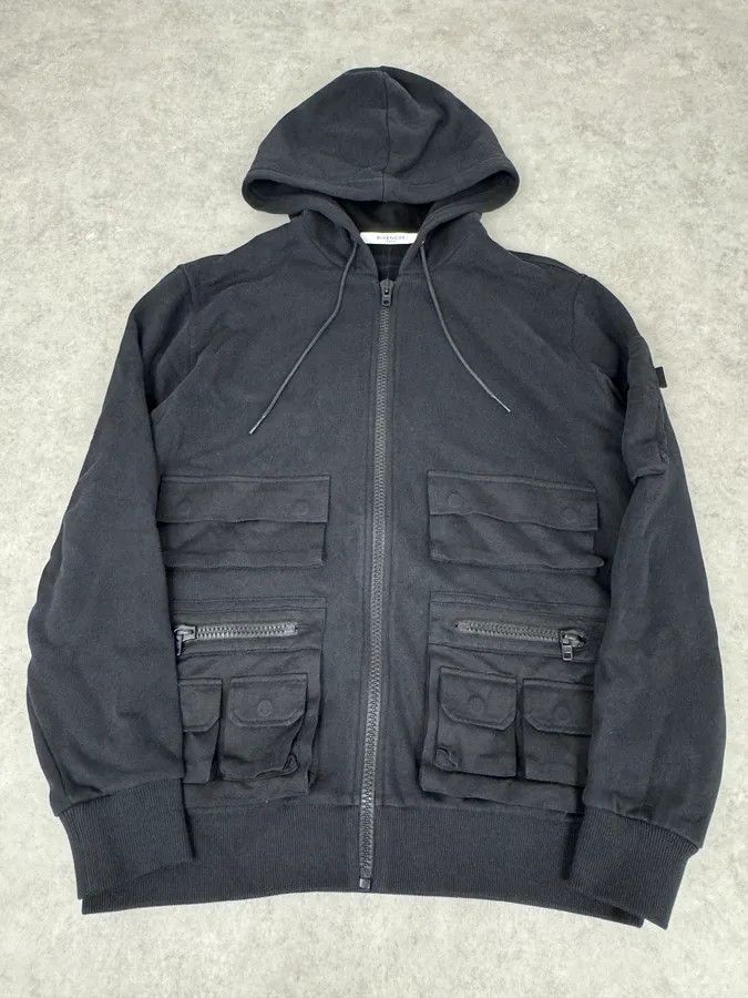 Givenchy SS2015 Givenchy Black Multi Pockets Cargo Zip-up Hoodie Size US M / EU 48-50 / 2 - 1 Thumbnail