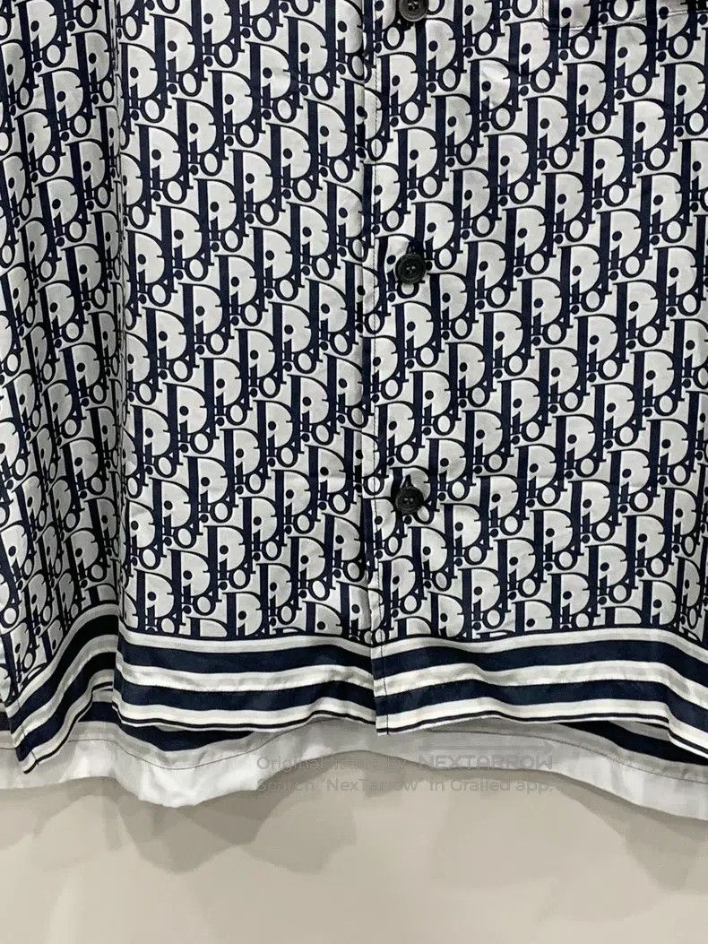 Dior Dior Silk full-print short-sleeved shirt black and white Size US XXS / EU 40 - 4 Thumbnail