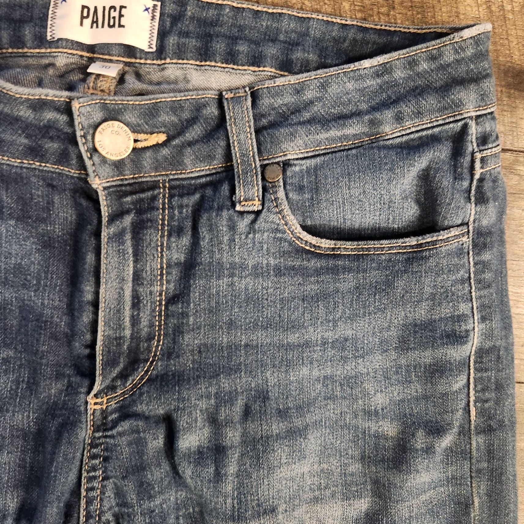 Paige Paige Kylie Crop Jeans Womens 30 Dark Wash Mid Rise Denim Casual Jeans Womens Size 30 Blue Size 30" / US 8 / IT 44 - 4 Thumbnail