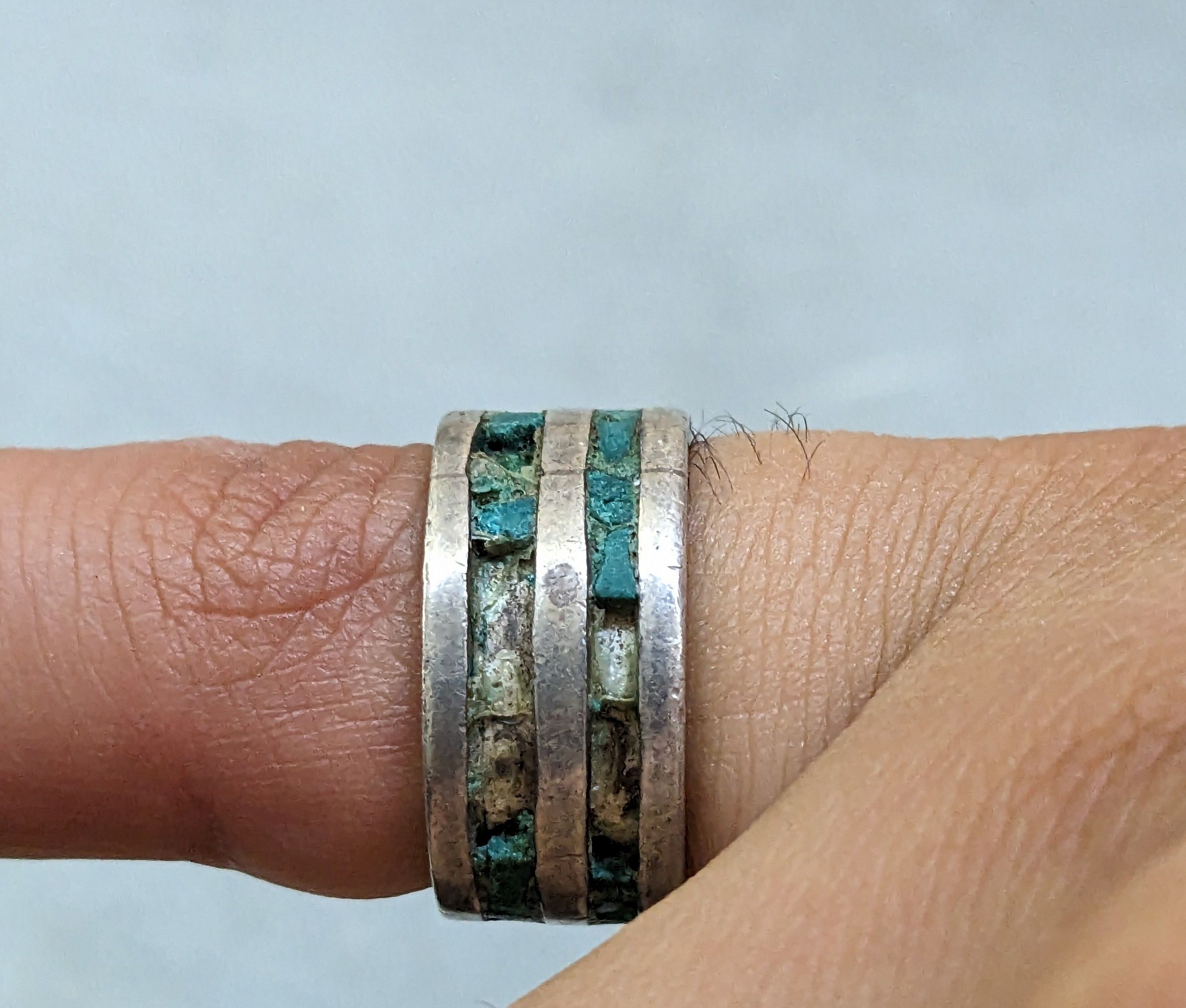 Jewelry Sterling Silver Ring Green Turquoise Size 6.25 Southwestern Size ONE SIZE - 10 Thumbnail