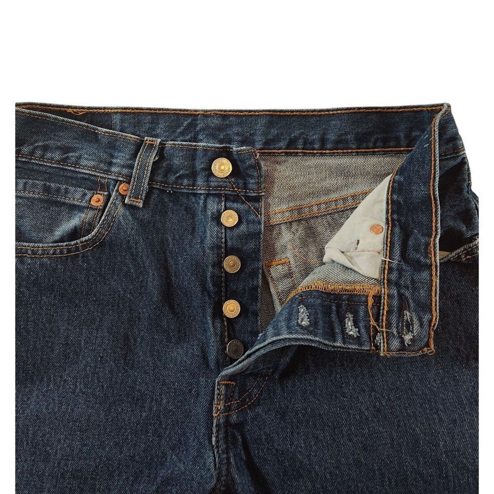 Levi's Levis Jeans Mens 31x30 Blue 501 Straight Button Fly Western Size US 31 - 8 Thumbnail
