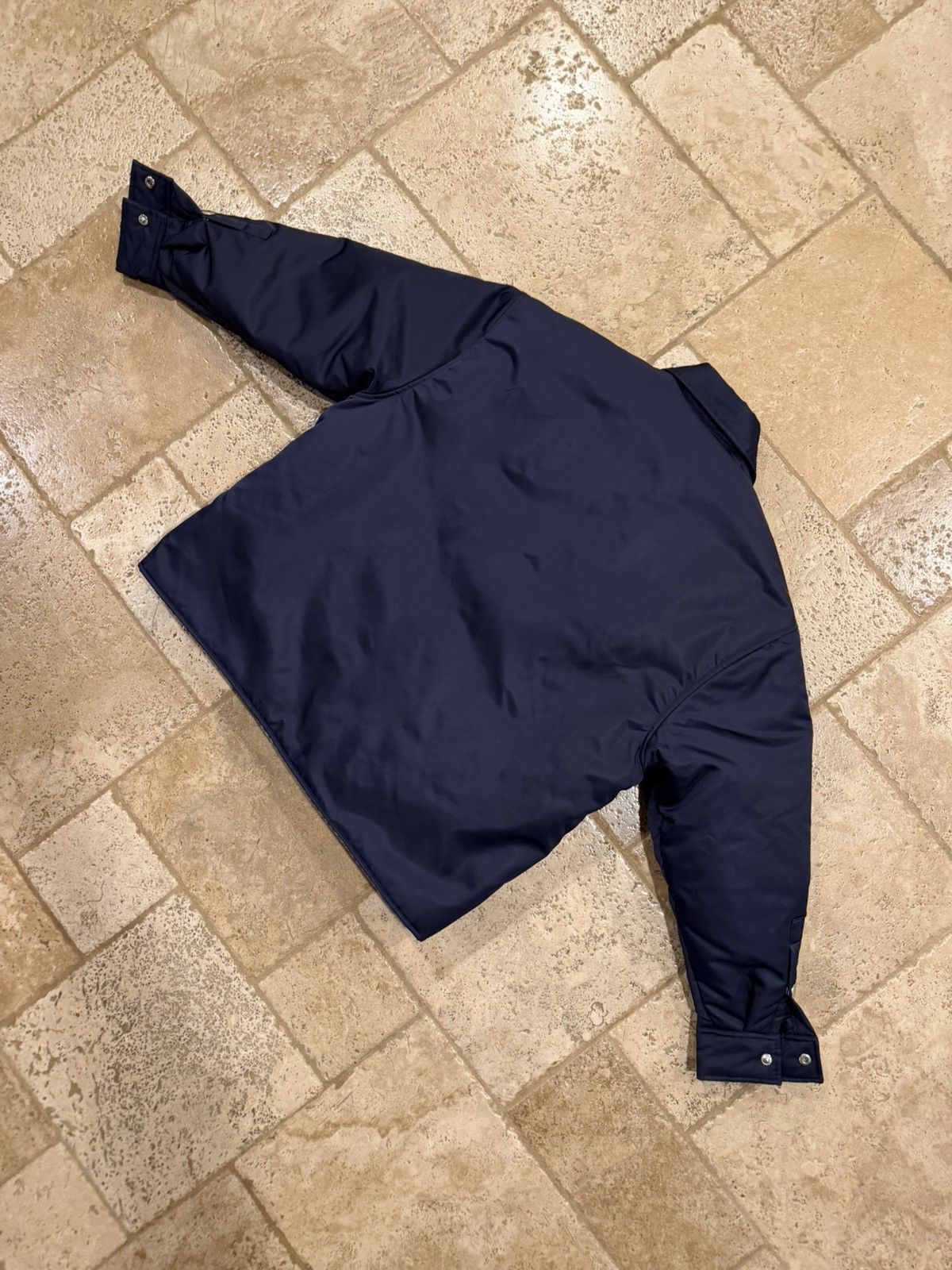 Prada Prada Re-Nylon Padded Checked Line Blouson Navy Jacket Size XXS / US 00 / IT 34 - 12 Thumbnail