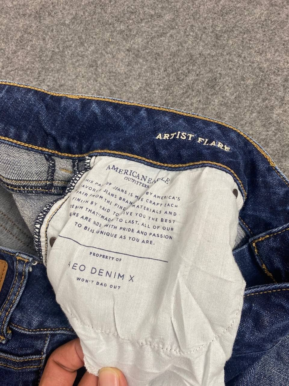 American Eagle Outfitters american eagles stretch artist bootcut flare distresseddenim Size 36" / US 14 / IT 50 - 15 Thumbnail