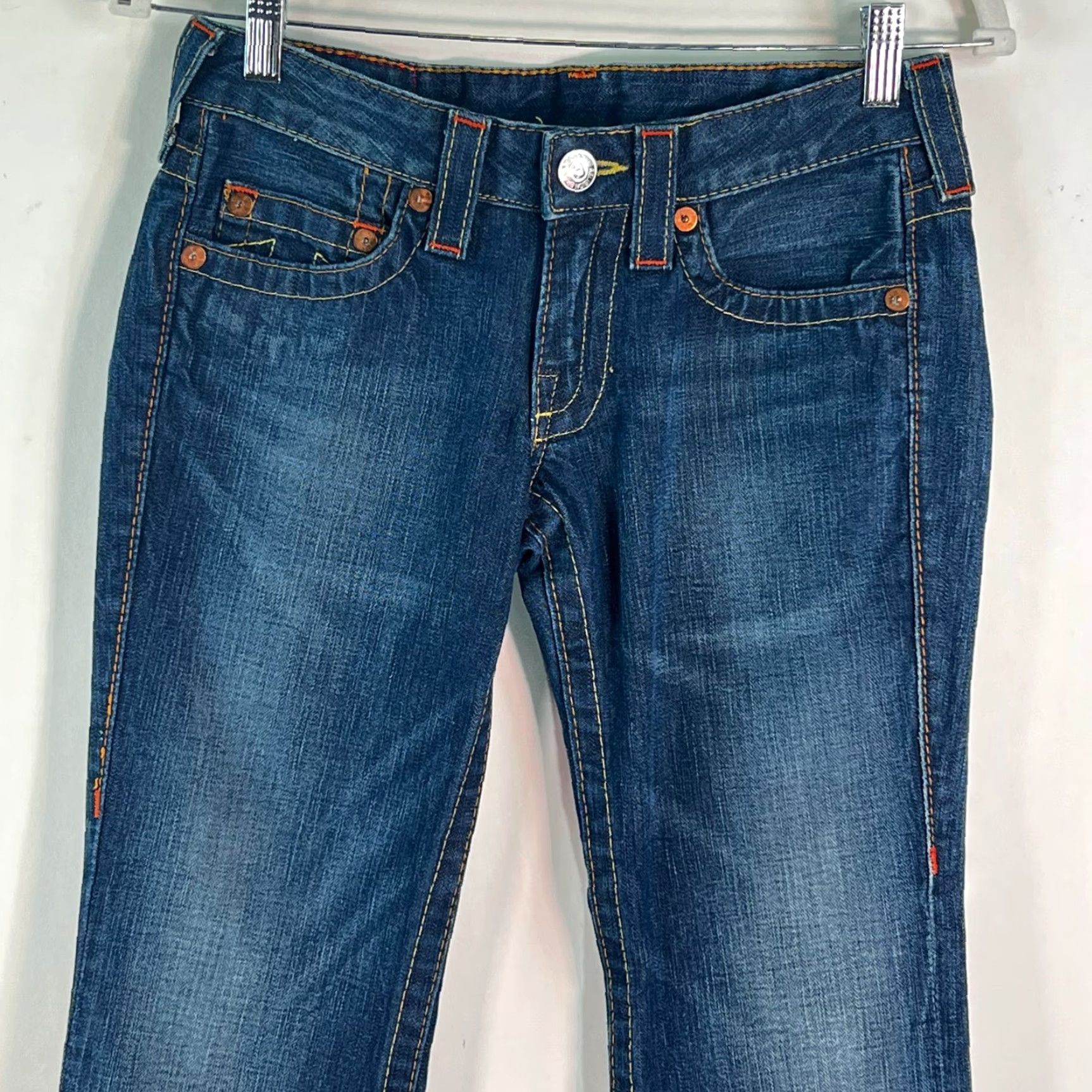 True Religion VINTAGE True Religion World Tour Bobby Jeans Boot Cut 26 Women's Blue 30X32 Low Rise US Size 26" / US 2 / IT 38 - 2 Thumbnail
