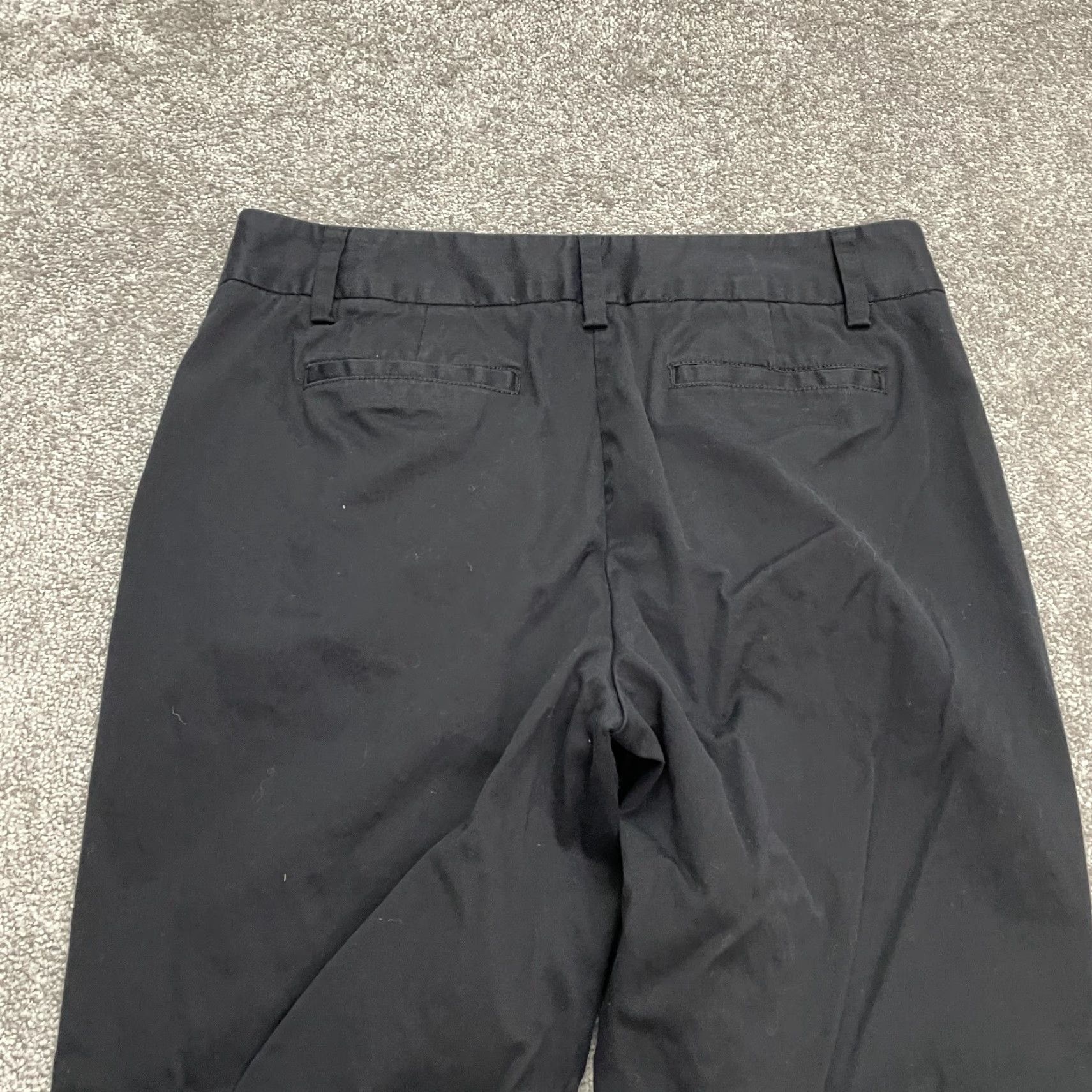 Lands' End Lands' End Chino Pants Womens 12 Black Mid Rise Straight Leg Cotton Work 34x28 Size 34" / US 12 / IT 48 - 4 Thumbnail