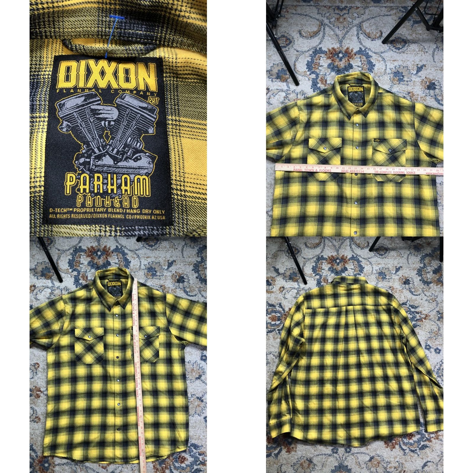 Vintage Dixxon Parham Panhead Shirt Mens XL Yellow Plaid Flannel Snap Front Motorcycle Size US L / EU 52-54 / 3 - 8 Thumbnail