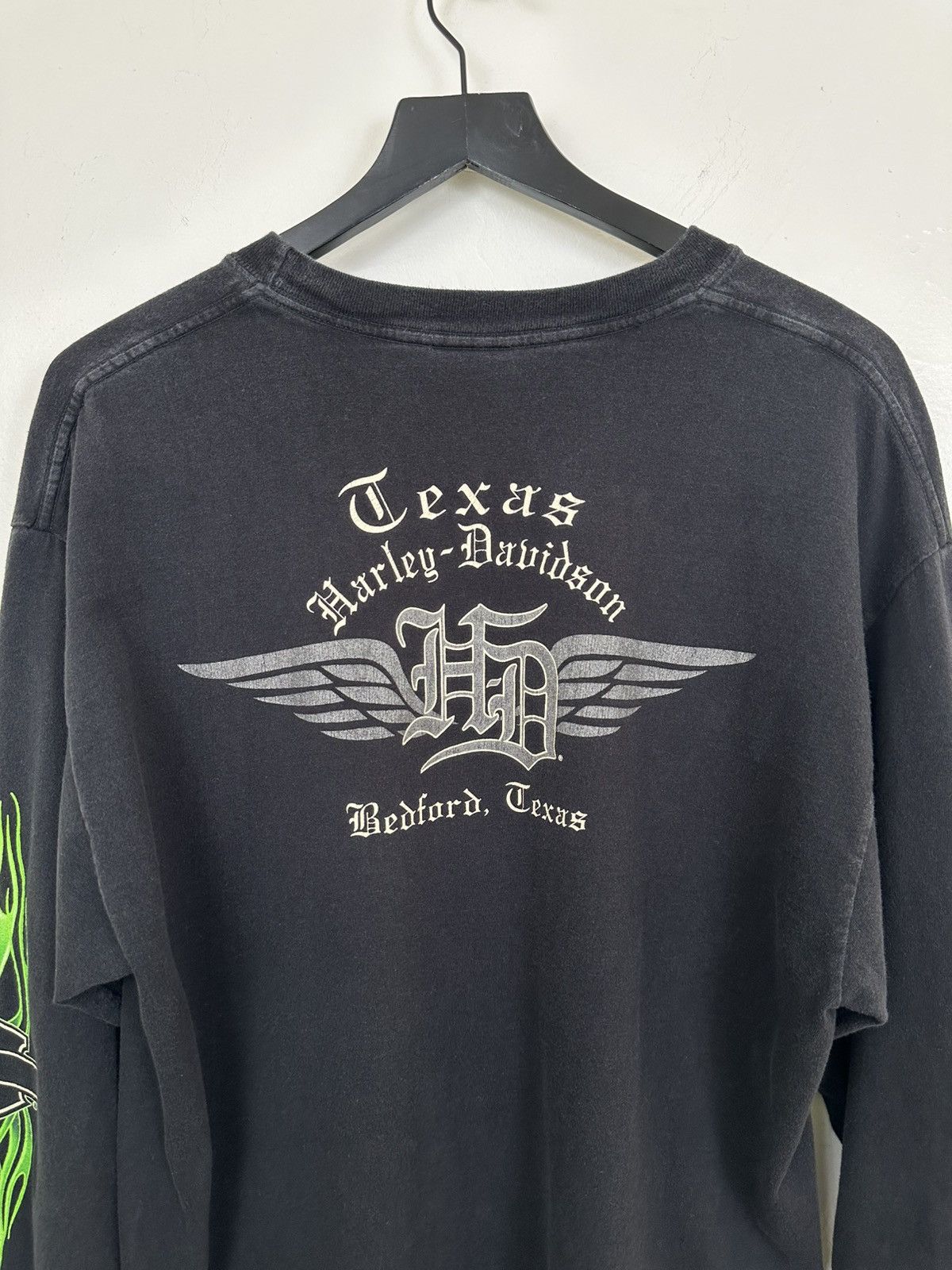 Harley Davidson × Vintage (XL) SICK GREEN FLAMES Harley Davidson Longsleeve Tee Size US XL / EU 56 / 4 - 12 Thumbnail