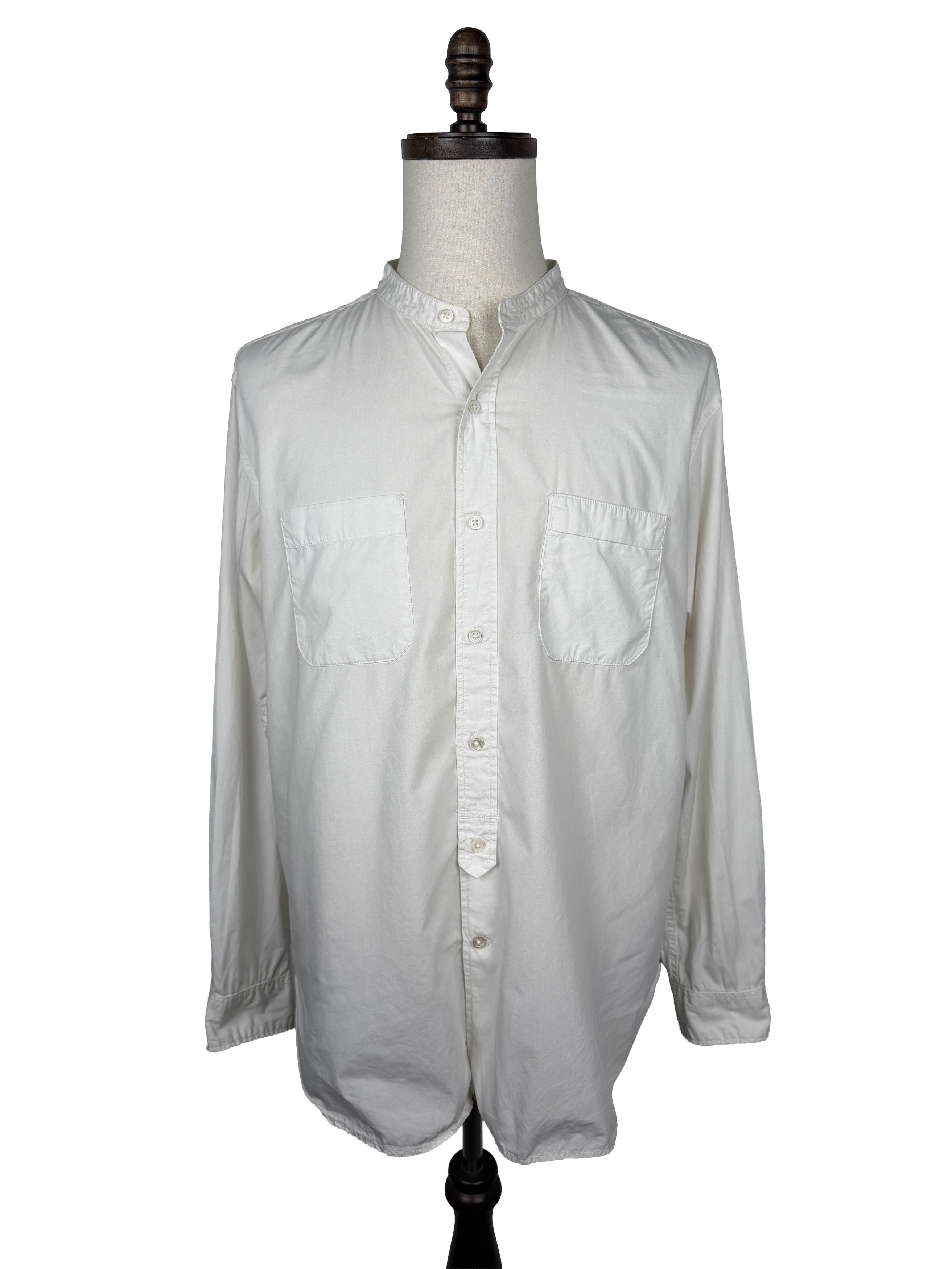 Engineered Garments 100s 2Ply Broadcloth Banded Collar Shirt Size US XL / EU 56 / 4 - 1 Thumbnail