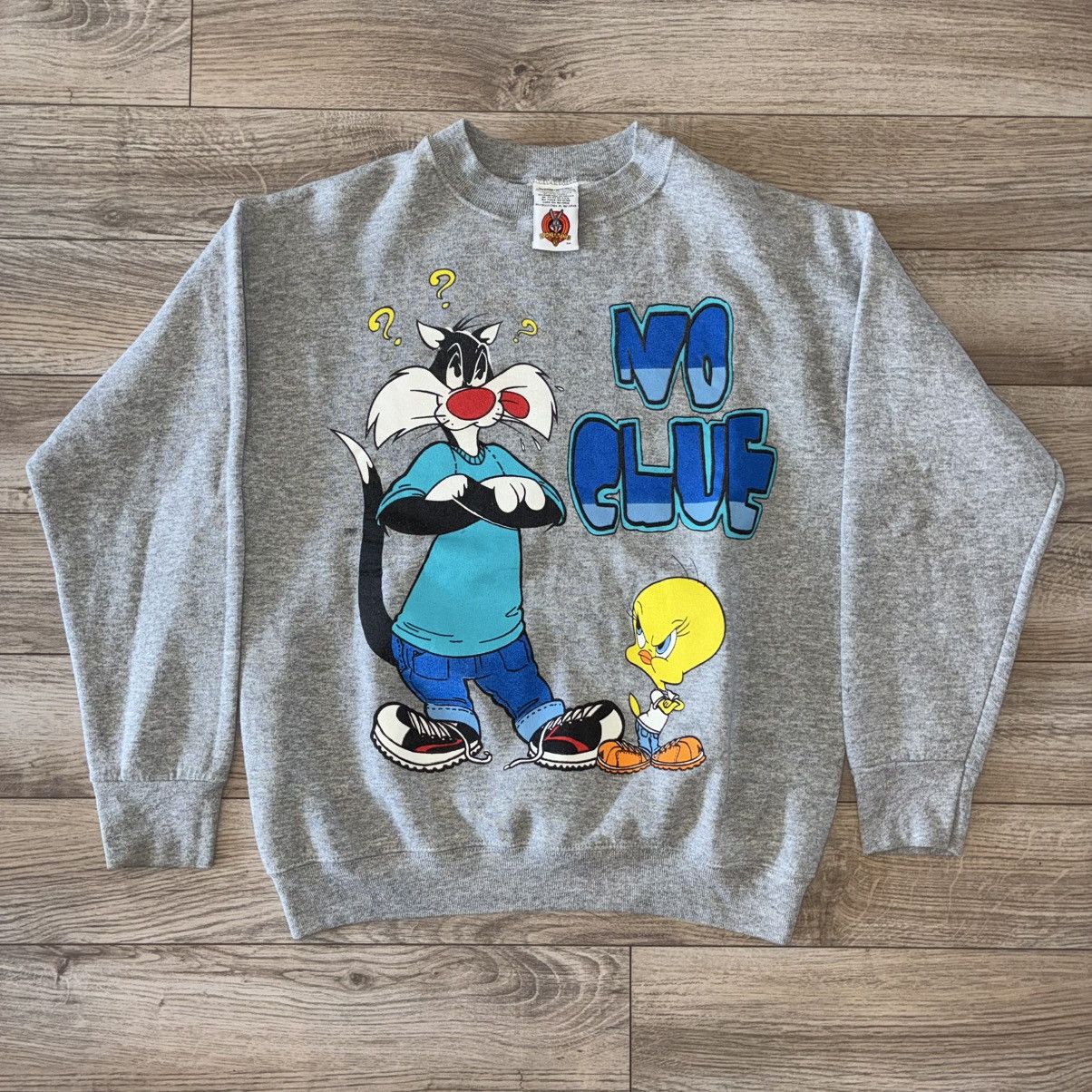Warner Bros Looney Tunes tweety bird sylvester the cat grey sweatshirt Size US M / EU 48-50 / 2 - 1 Thumbnail