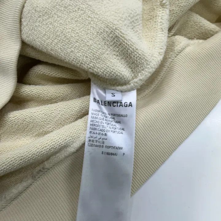 Balenciaga Balenciaga Ivory Logo Embroidered Long Sleeve Hoodie 0079-2 Size S / US 4 / IT 40 - 1 Thumbnail