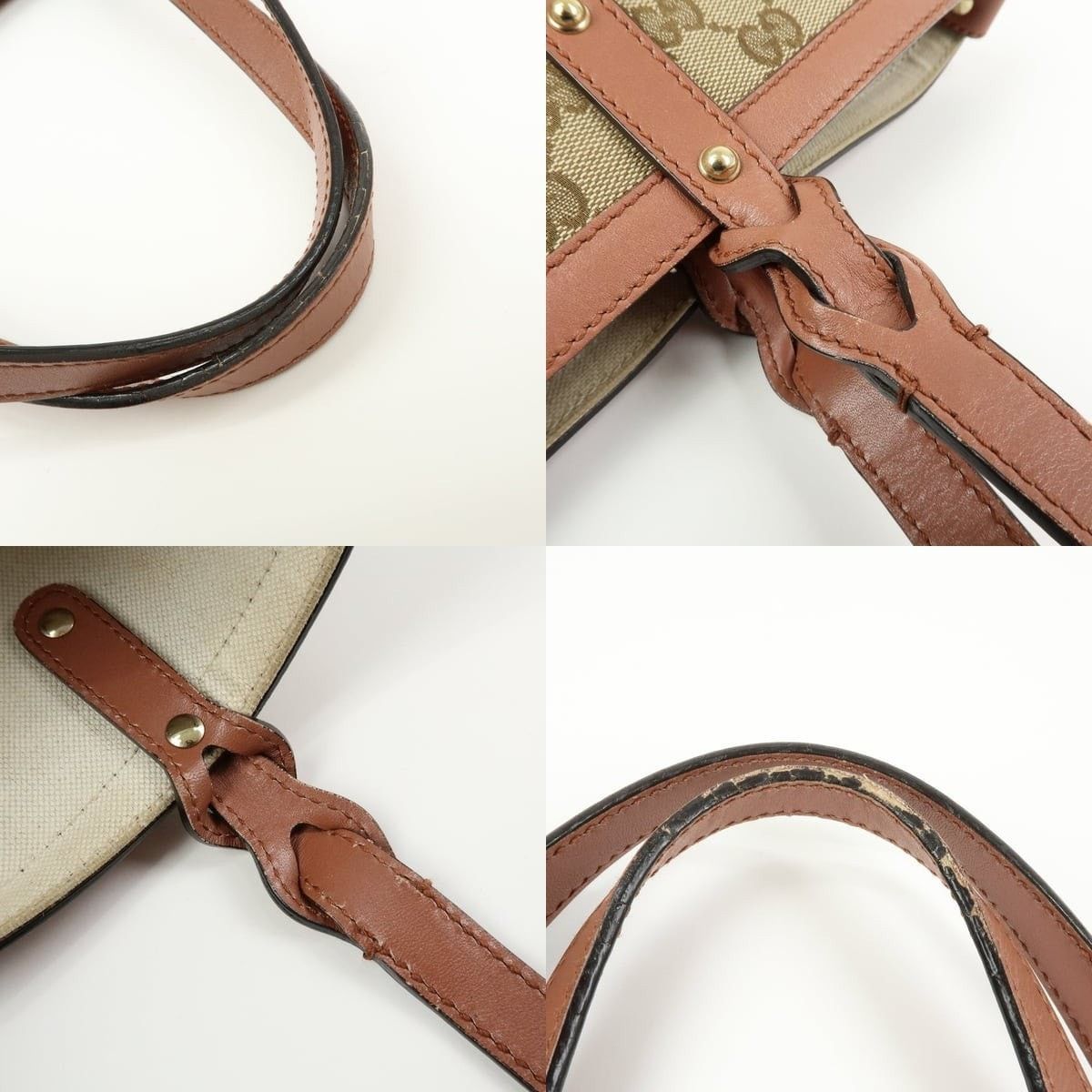 Gucci Gucci GG Canvas & Leather Tote Tan Size ONE SIZE - 4 Thumbnail