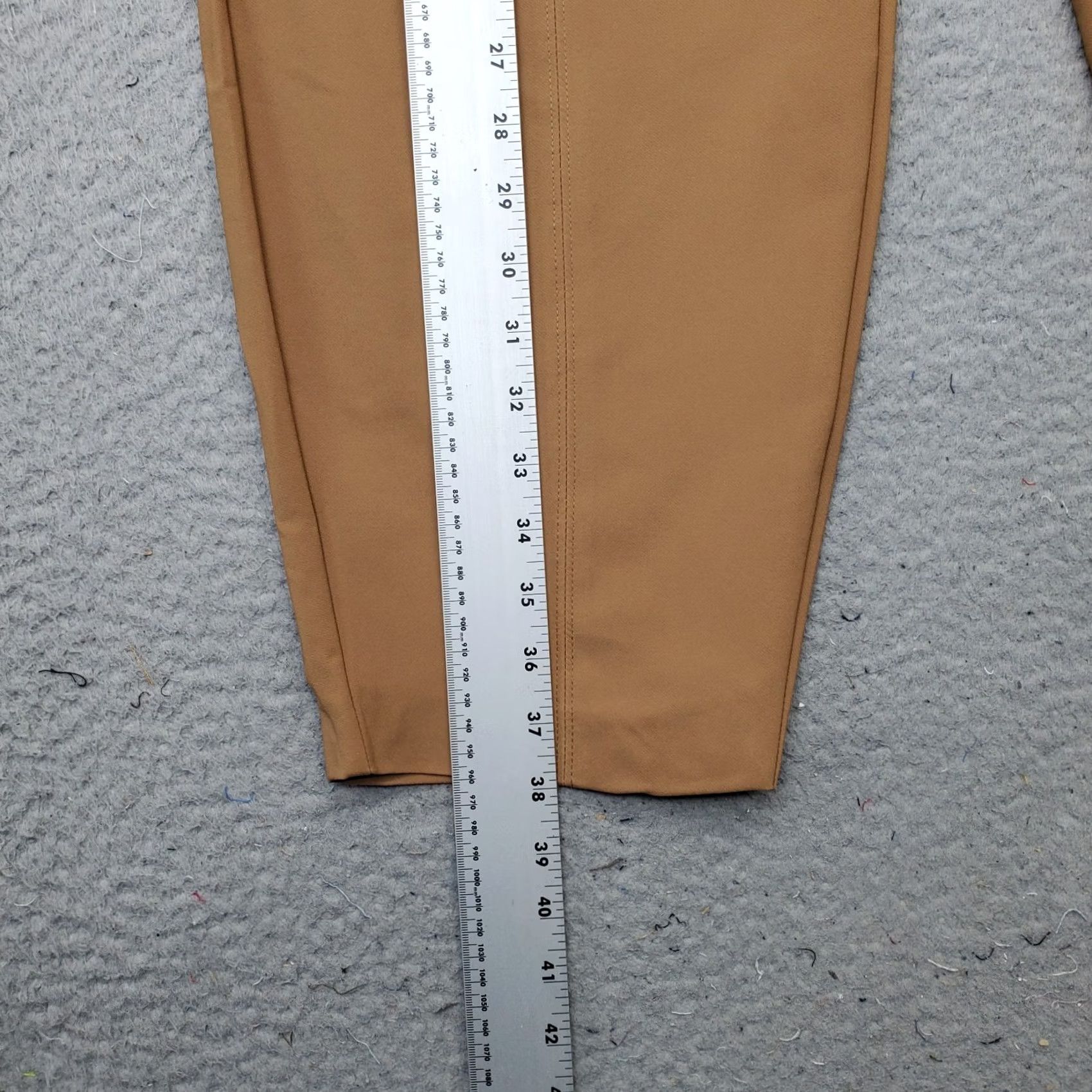 Vintage Lane Bryant Ankle Pants Womens 26 Tan Stretch Straight Leg Zipped Pocket Pull On Size 26" / US 2 / IT 38 - 3 Thumbnail