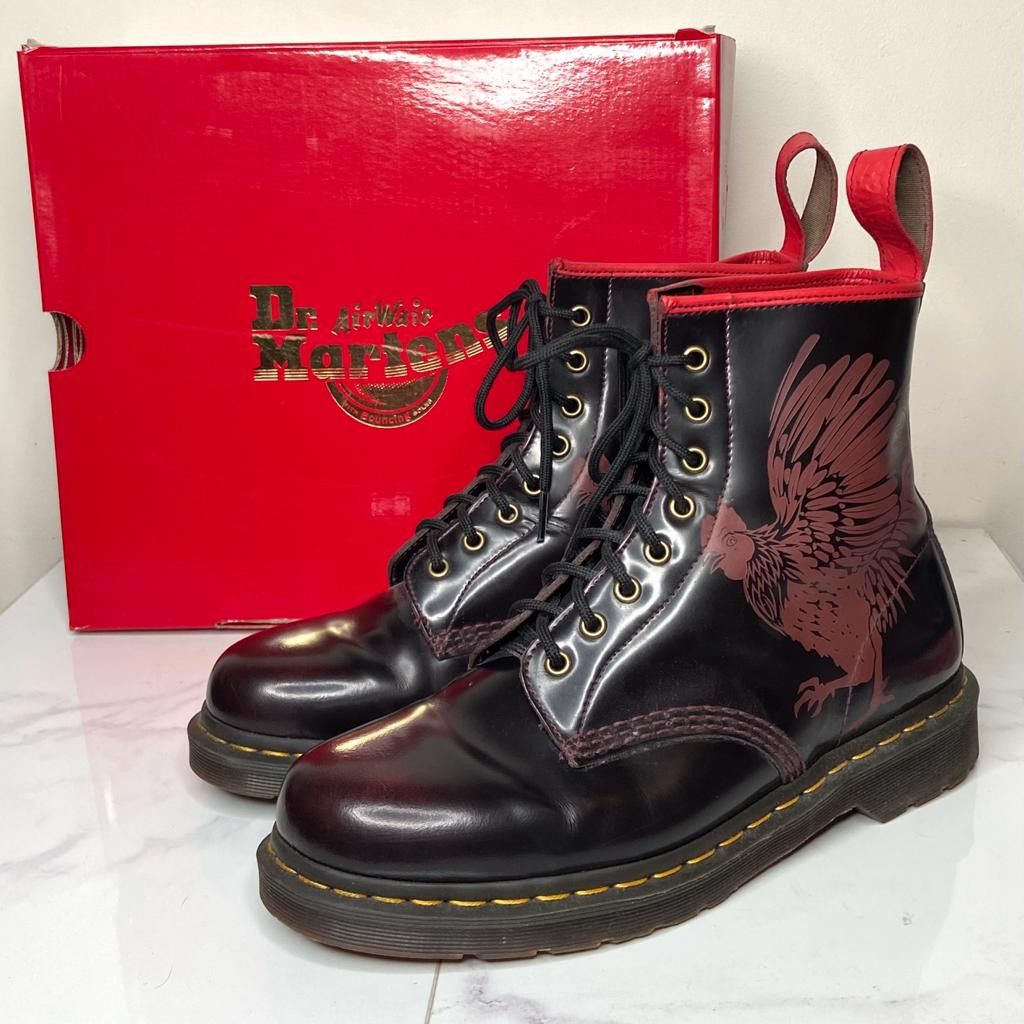 image of Dr Martens 1460 Year Of The Rooster Limited Edition Combat Boots in Cherry Red, Men's (Size 10)
