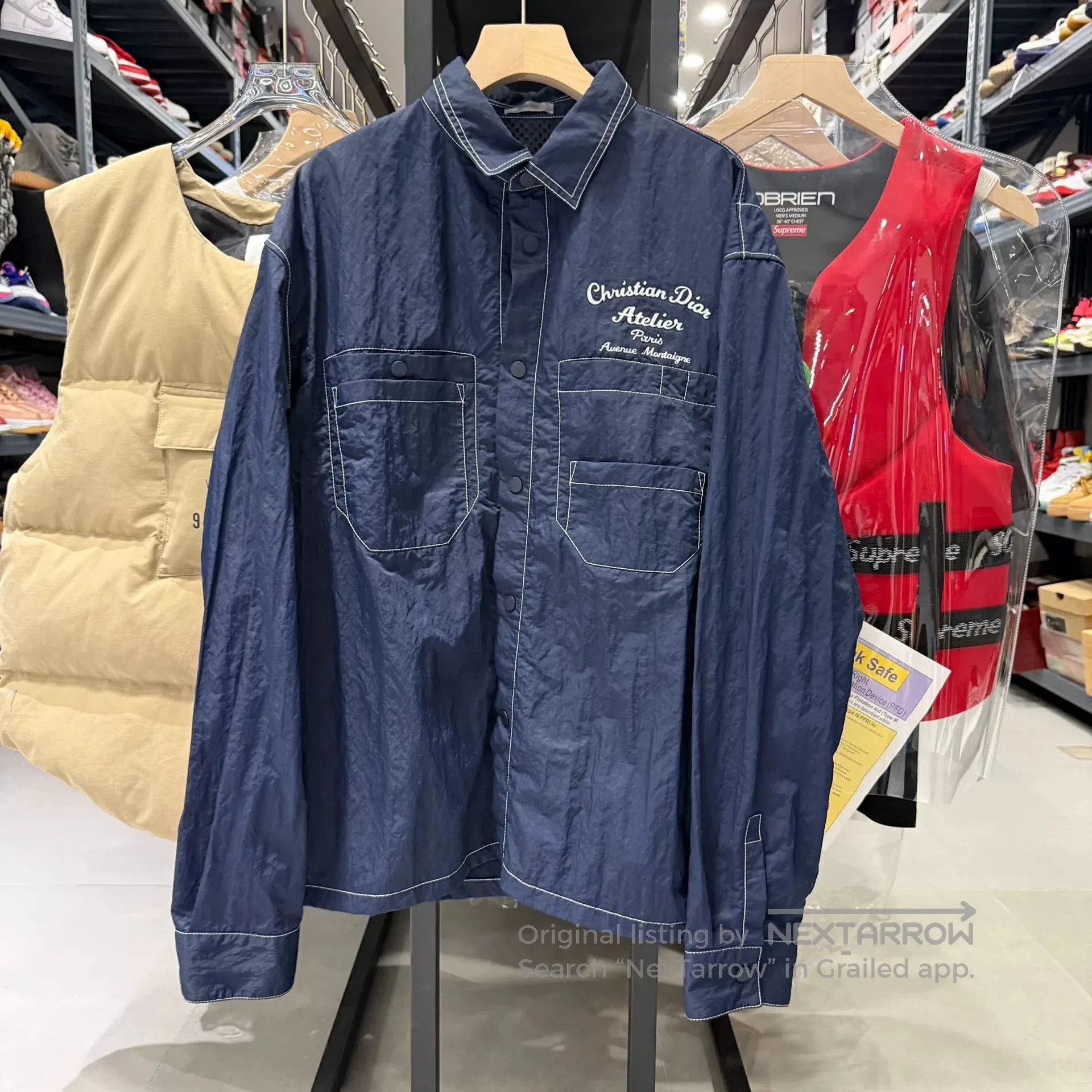 Dior Dior Blue Embroidered Letter Shirt Jacket. Size US M / EU 48-50 / 2 - 1 Thumbnail
