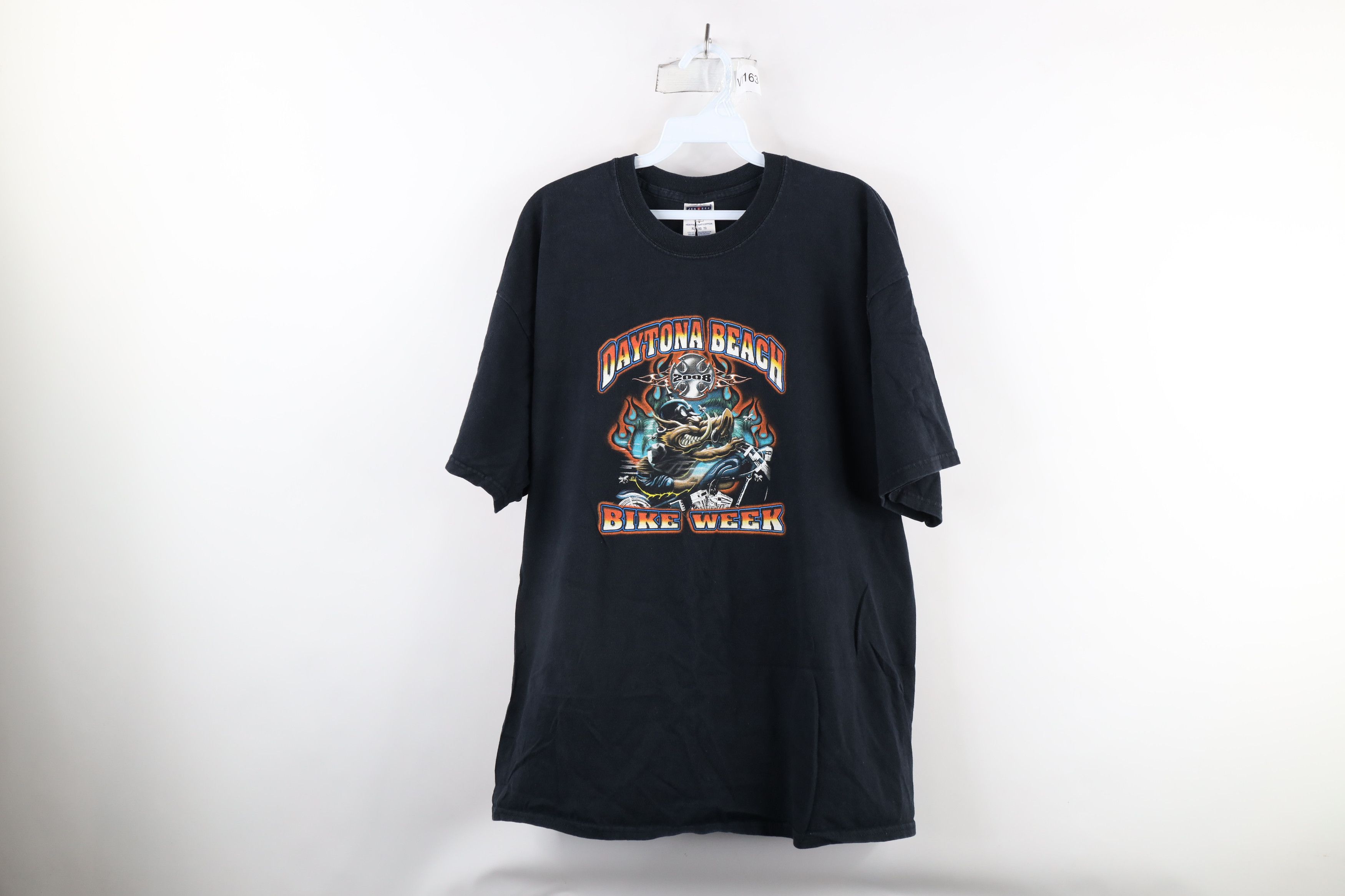 Vintage Vintage Y2K Bike Week Fire Flames Hog Motorcycle T-Shirt Size US XL / EU 56 / 4 - 1 Thumbnail