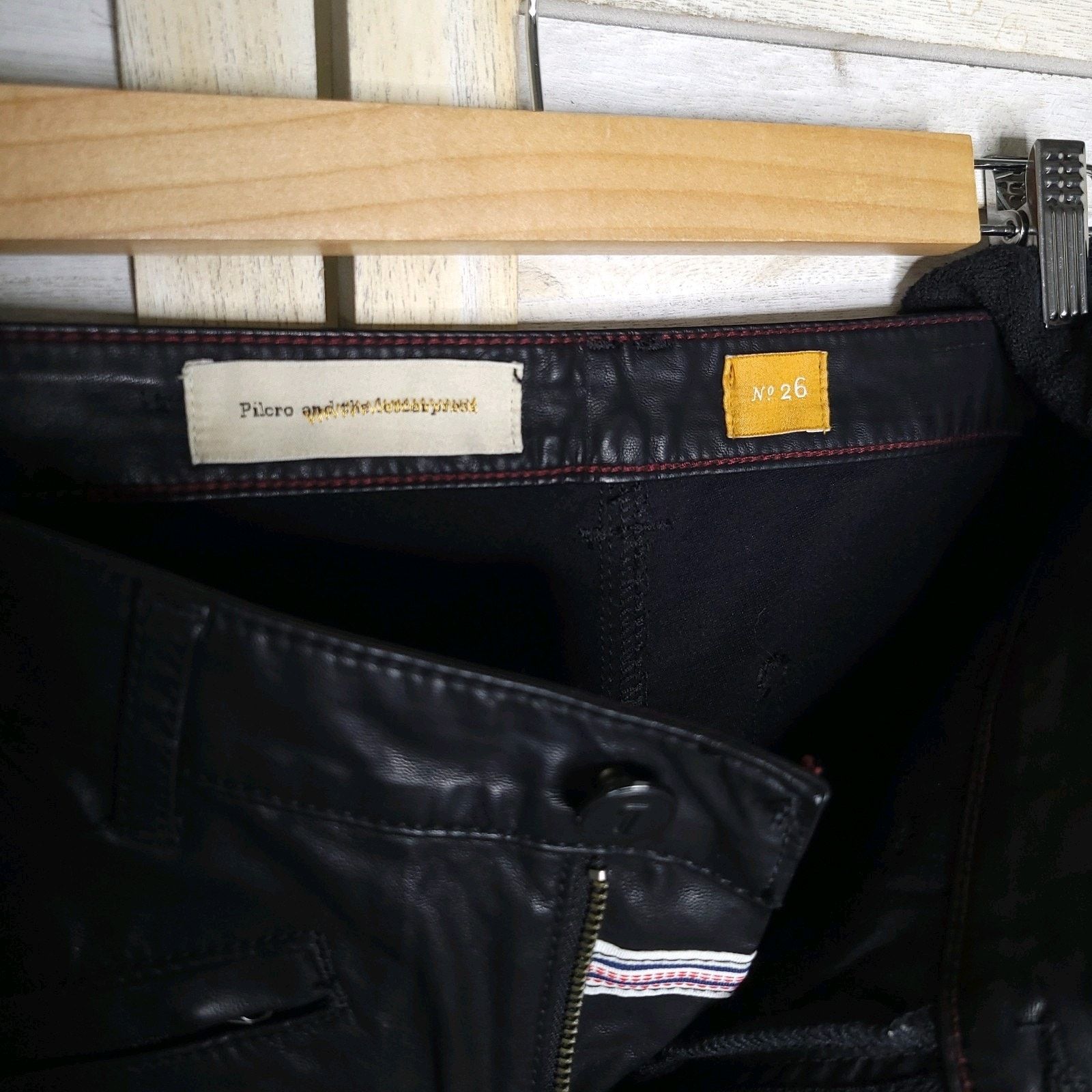 Anthropologie Pilcro Anthropologie 26 Vegan Leather Pants Black Skinny Size 28" / US 6 / IT 42 - 3 Thumbnail