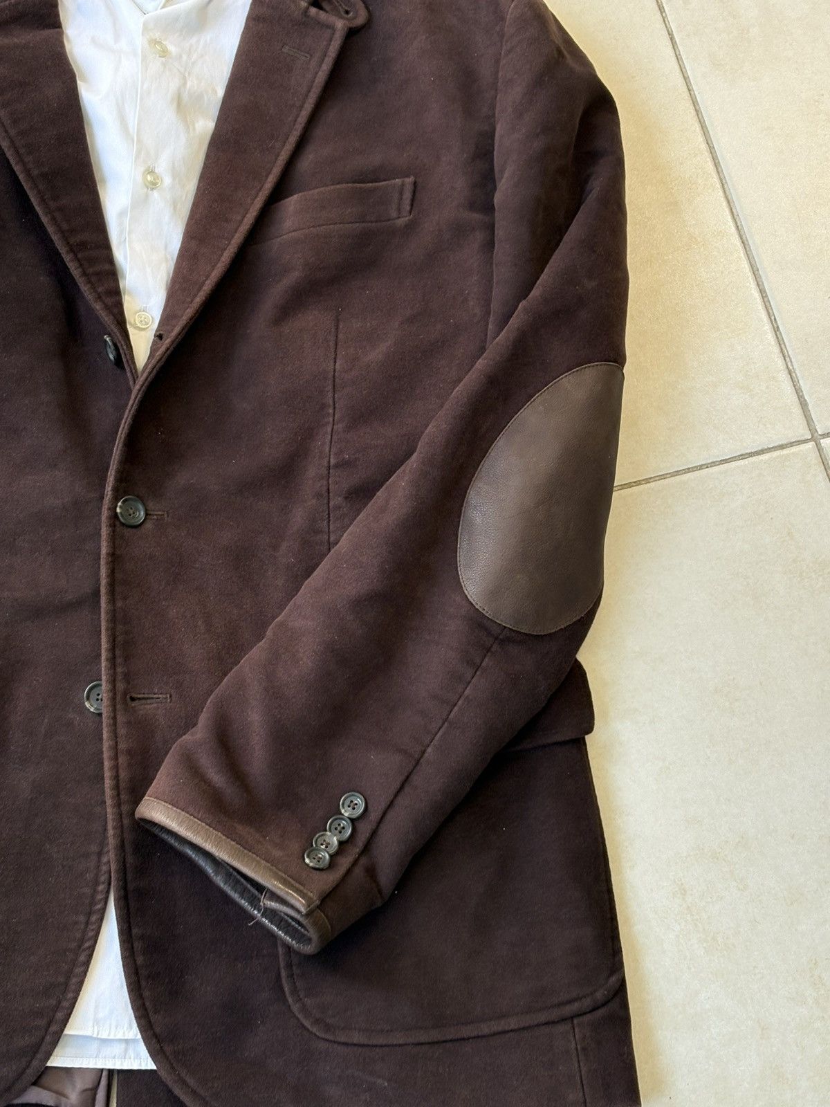 Polo Ralph Lauren Brown Blazer Leather Elbow Ralph Lauren Men’s 46R Vintage Size 46R - 3 Thumbnail