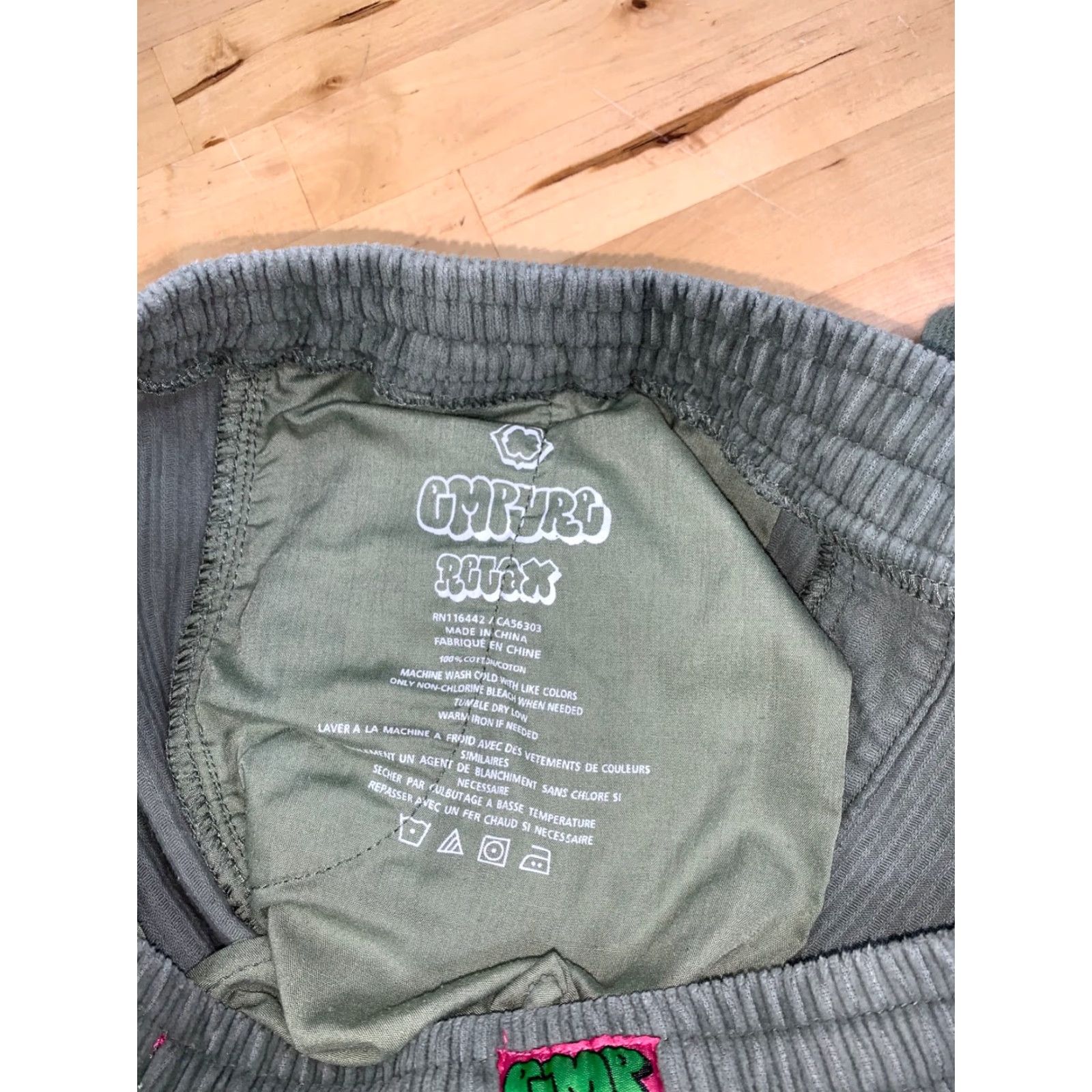 Empyre Empyre Corduroy Pants Womens M Drawstring Casual Relaxed Green 12061 Discoloration Size 32" / US 10 / IT 46 - 3 Thumbnail