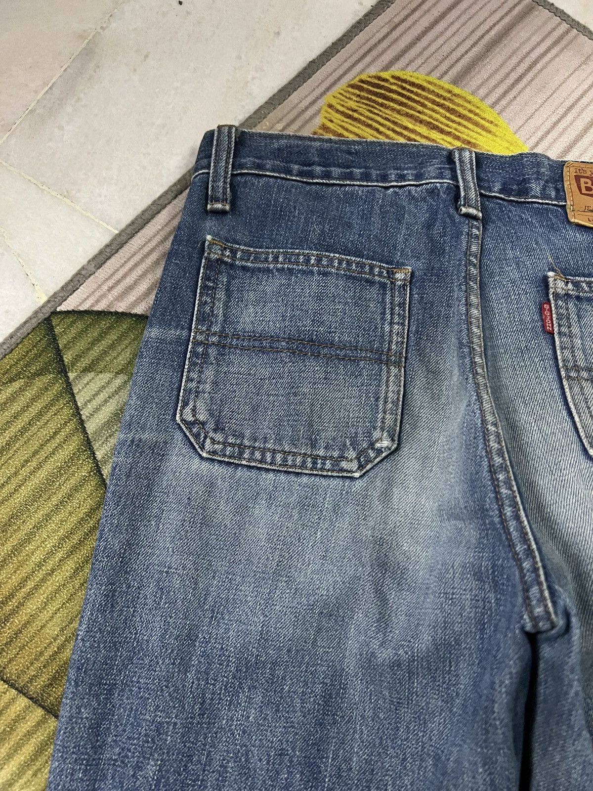 Japanese Brand 💥Flare💥Vintage Big John Bush Pants Bell Bottom Distress Jean Size US 29 - 17 Thumbnail