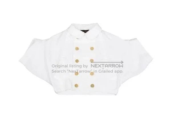 Comme des Garcons Comme Des Garcons White Retro Double-breasted Short Top Size M / US 6-8 / IT 42-44 - 2 Thumbnail