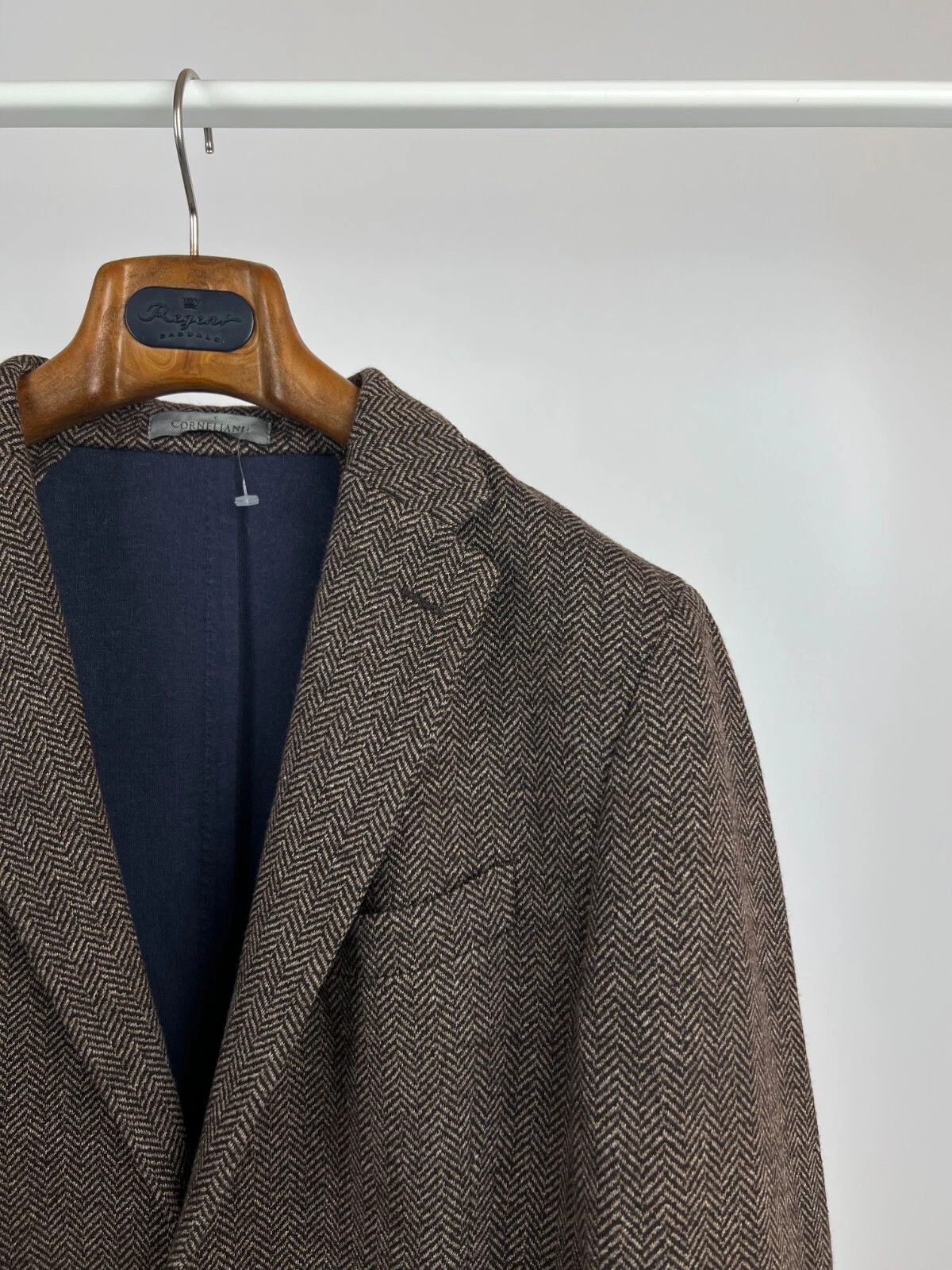 Corneliani Corneliani Wool Blend Herringbone Italian Blazer Jacket Size 44R - 7 Thumbnail
