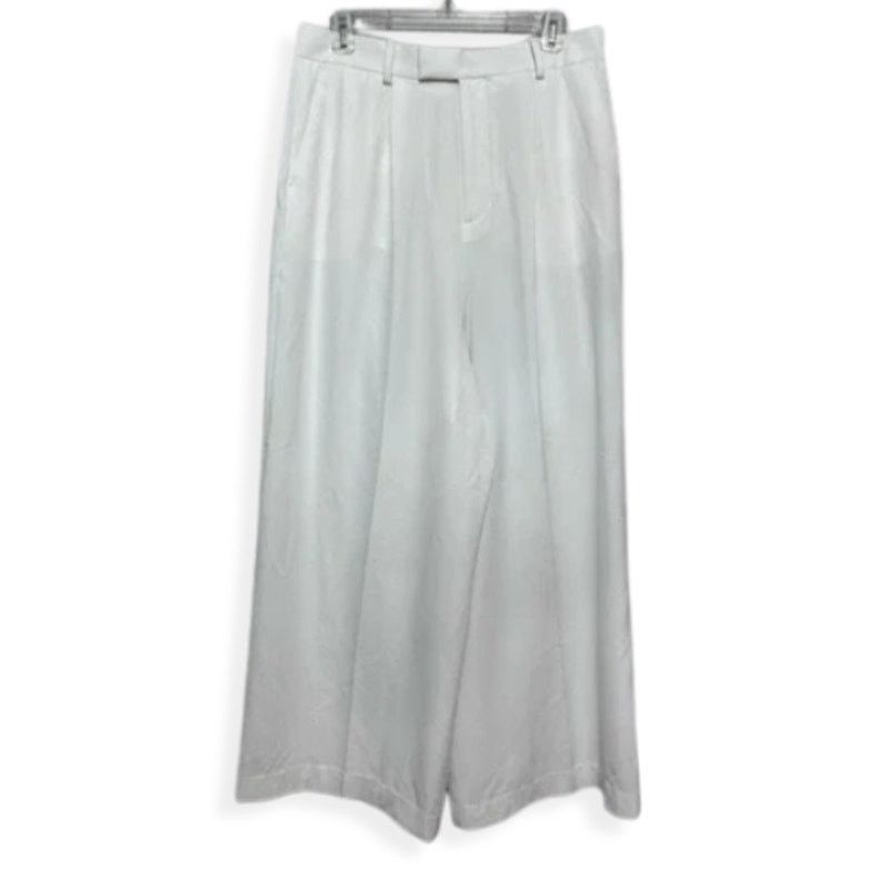 Asos ASOS Design Palazzo Flowy Pants High Rise Zip White 32 NWOT Size 32" / US 10 / IT 46 - 1 Thumbnail