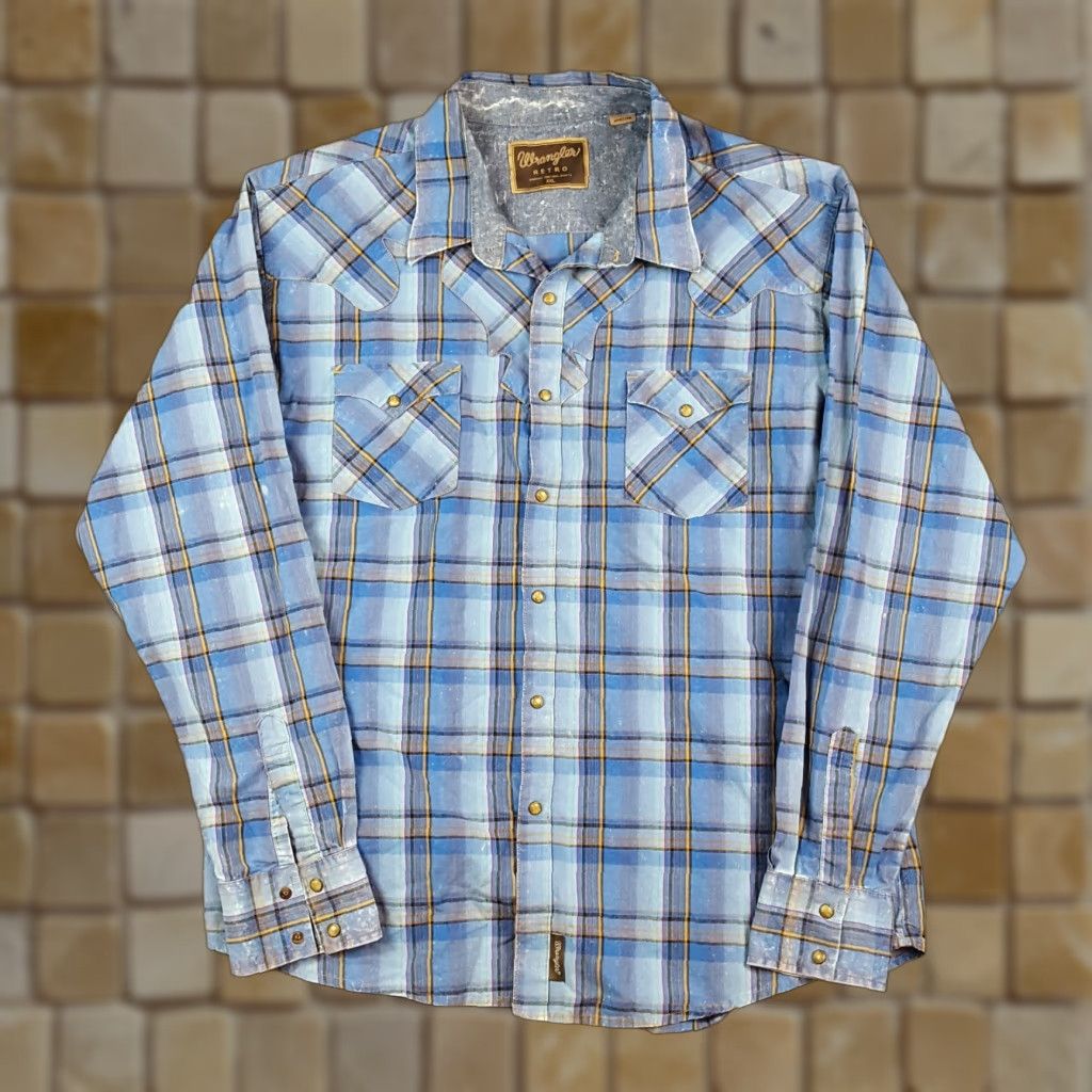 Wrangler Vintage Wrangler Men’s Size 2XL Western Plaid Button Up Cowboy Rodeo Shirt Long Sleeve Blue Fall Seasonal Size US XXL / EU 58 / 5 - 1 Thumbnail