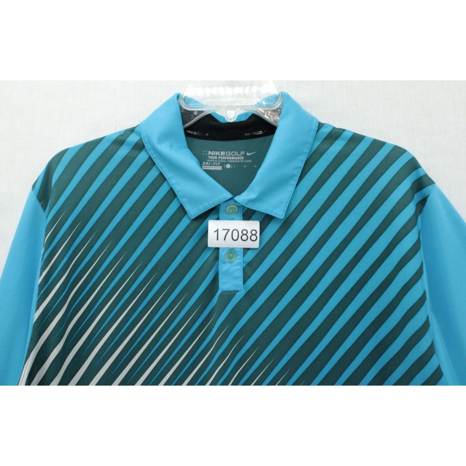 Nike Nike Golf Polo Shirt Mens Large Blue Striped Tour Performance Vibrant Athletic Size US L / EU 52-54 / 3 - 8 Thumbnail