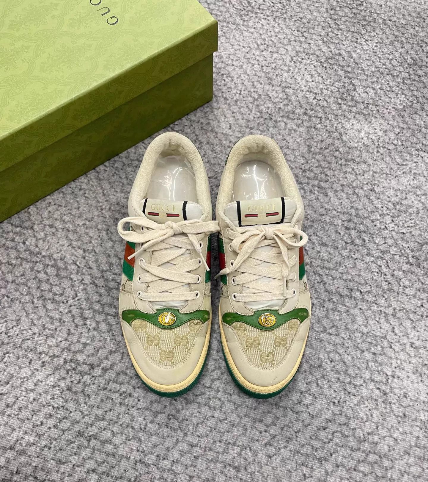 Gucci GUCCI Screener GG Enamel Dirty Sneaker UK8/EU42 Size US 9 / EU 42 - 1 Thumbnail