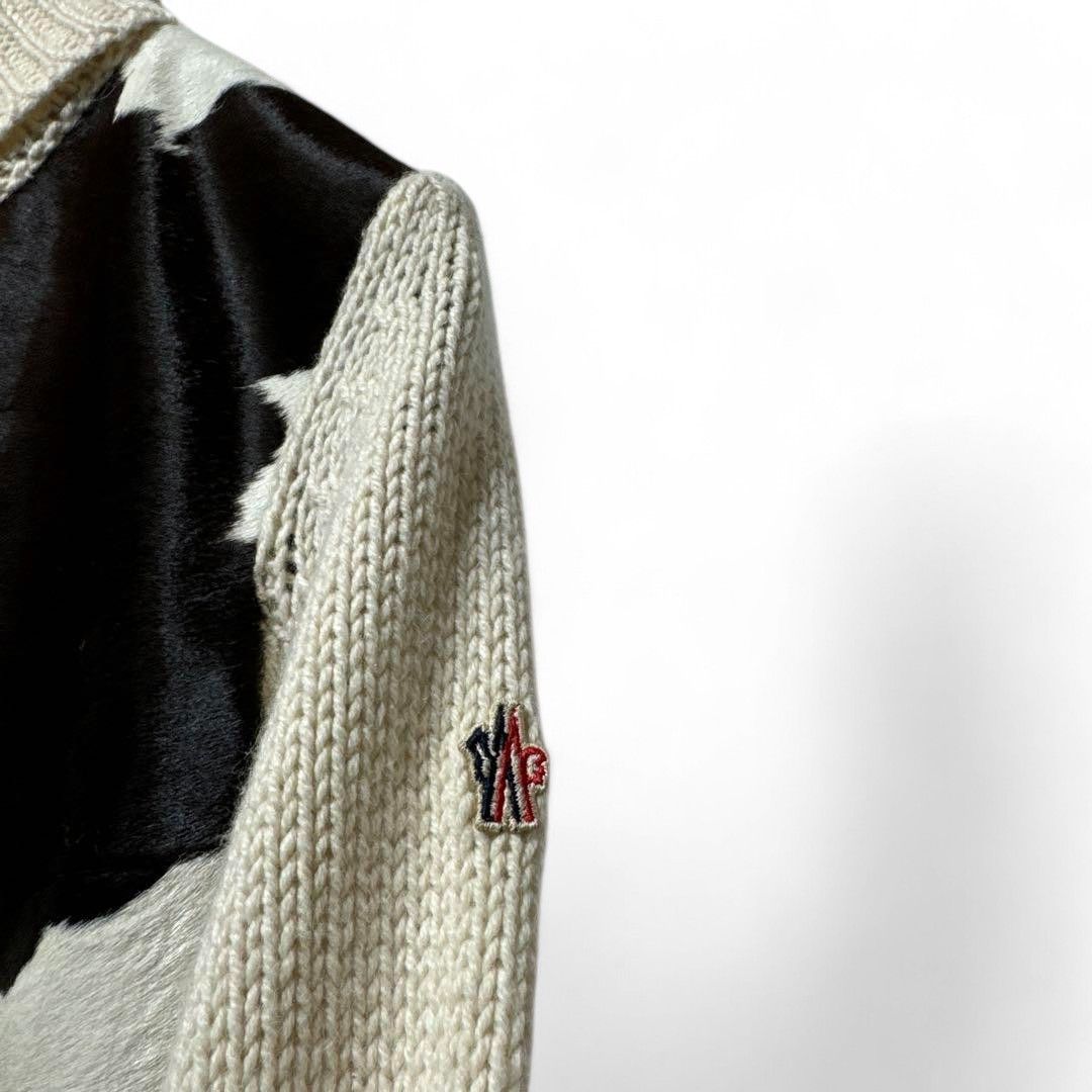 Moncler Moncler - Turtle Neck Knit Fur Jacket Light Cow Leather Size US M / EU 48-50 / 2 - 3 Thumbnail