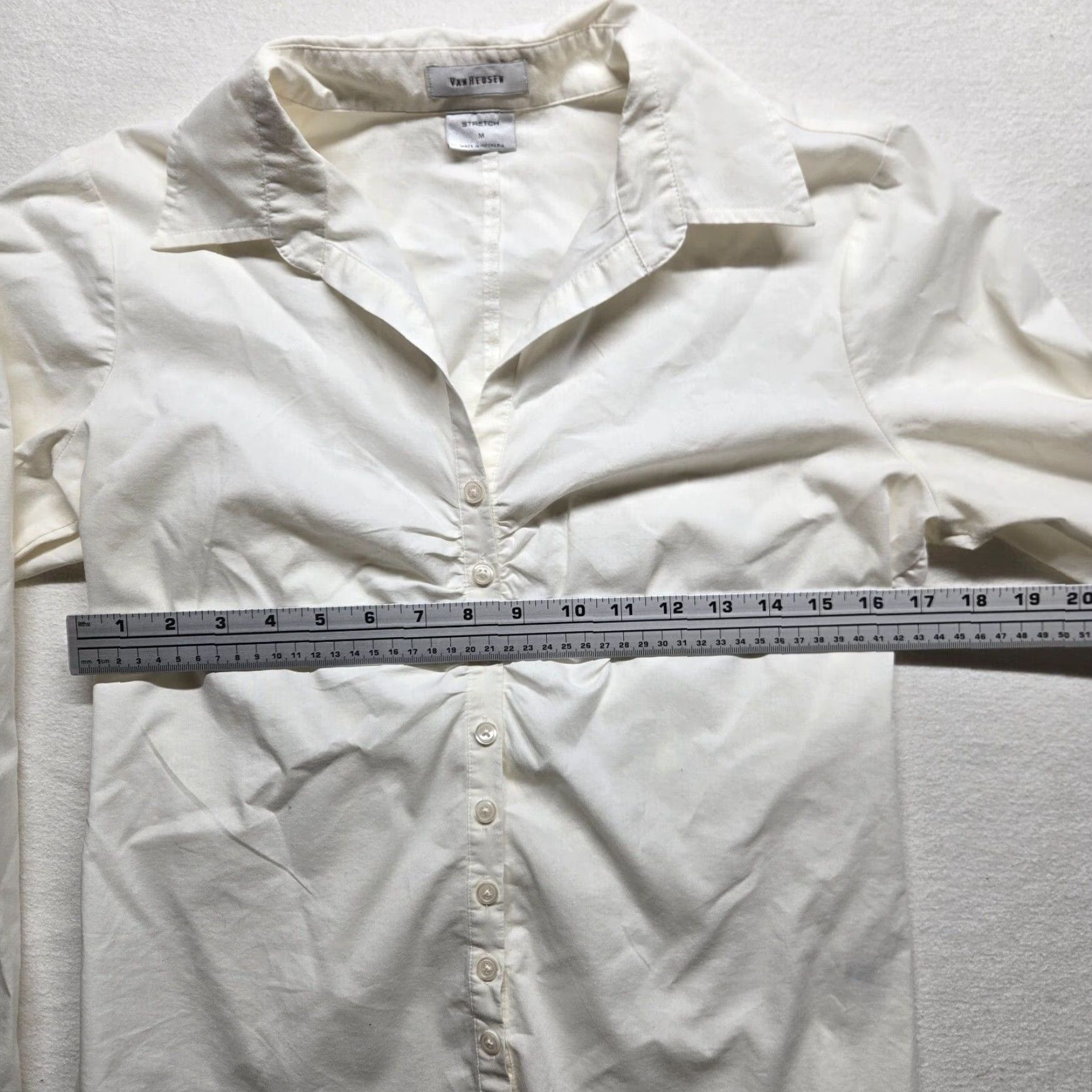 Van Heusen Van Heusen Women's White Long Sleeve Button-Down Shirt Medium Adult Cotton Size M / US 6-8 / IT 42-44 - 4 Thumbnail