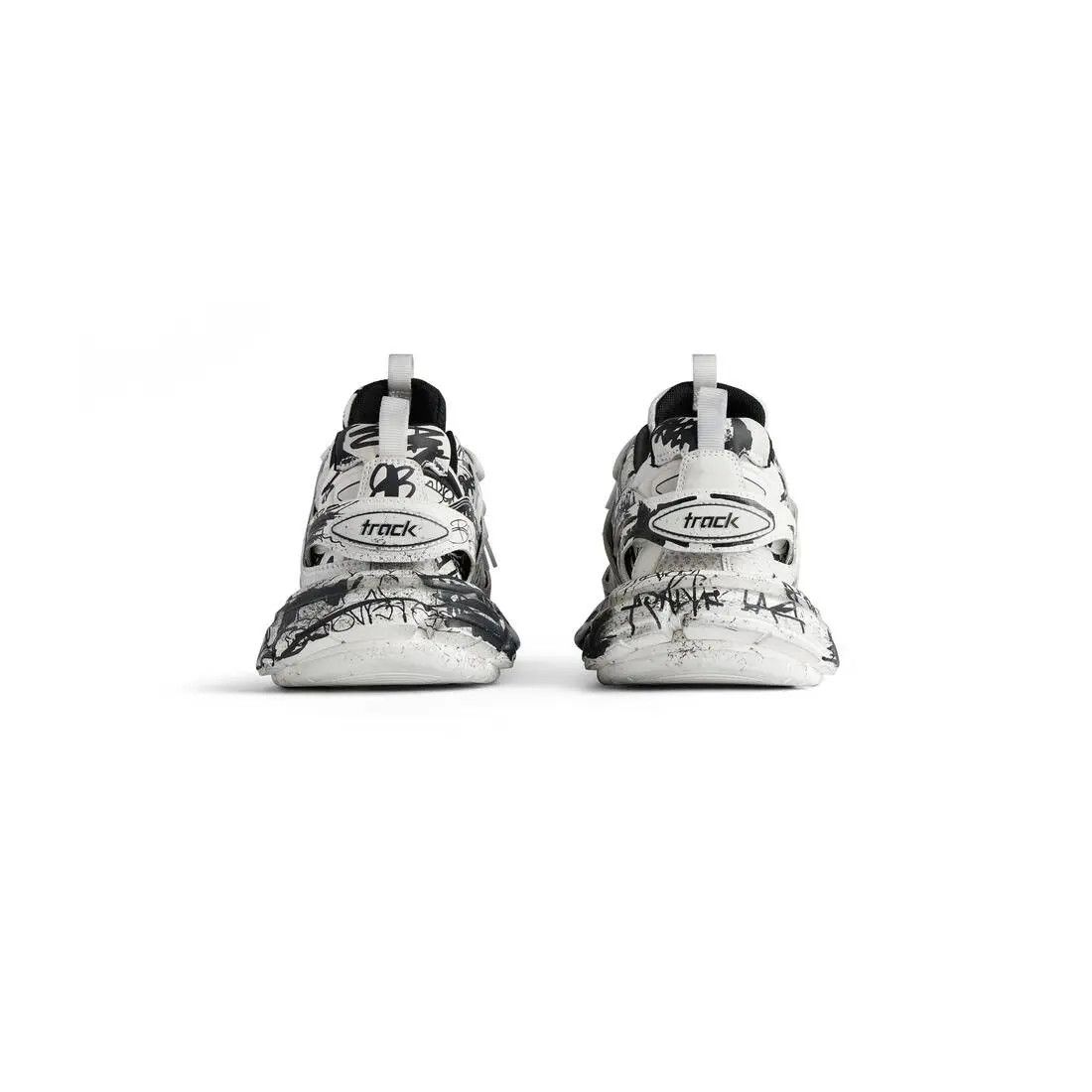 Balenciaga o1w1db10925 Track Graffiti Sneakers in White/Black Size US 13 / EU 46 - 4 Thumbnail