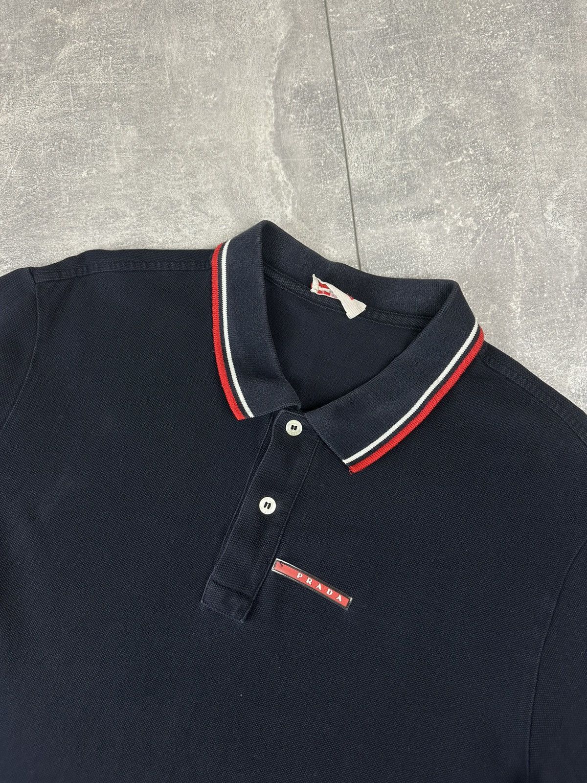 Prada Prada Linea Rossa Red Tab Logo Luxury Cotton Polo Size US XXL / EU 58 / 5 - 6 Thumbnail