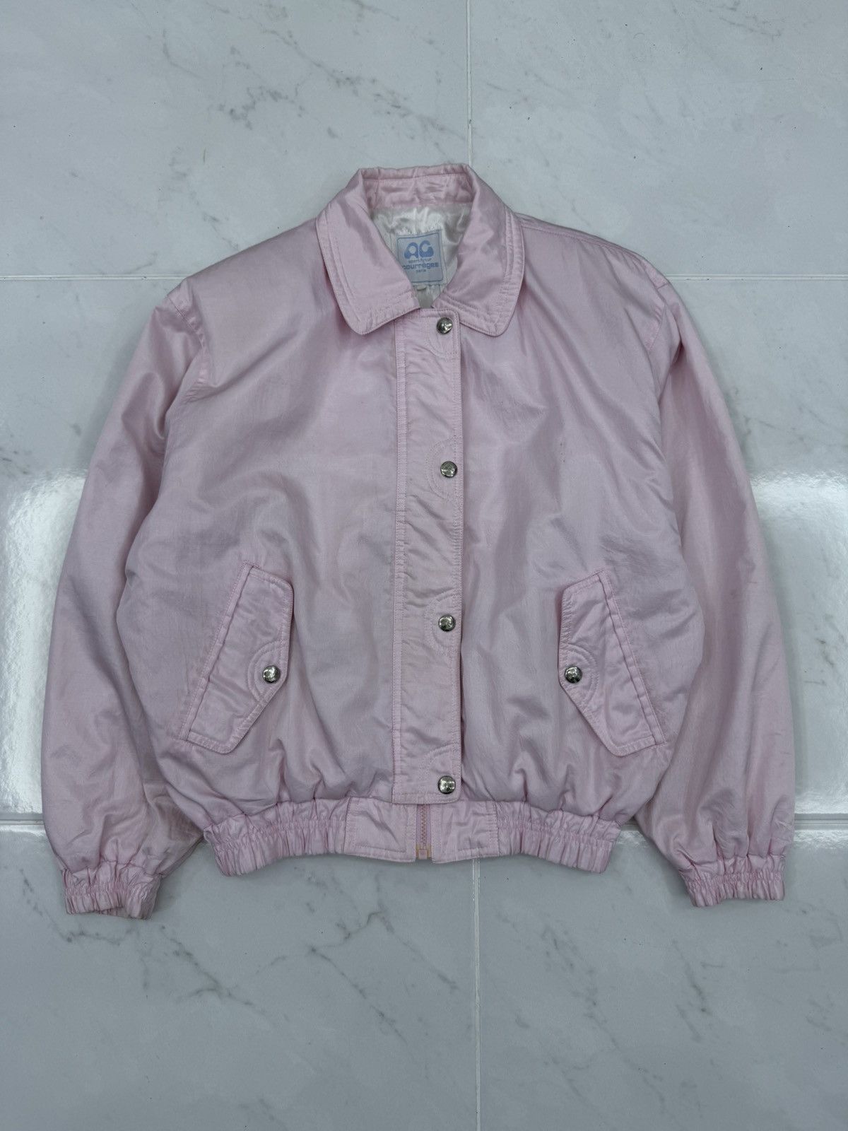 Courreges Vintage 80s COURREGES Sport Futur Biglogo Bomber Jacket Size L / US 10 / IT 46 - 3 Thumbnail