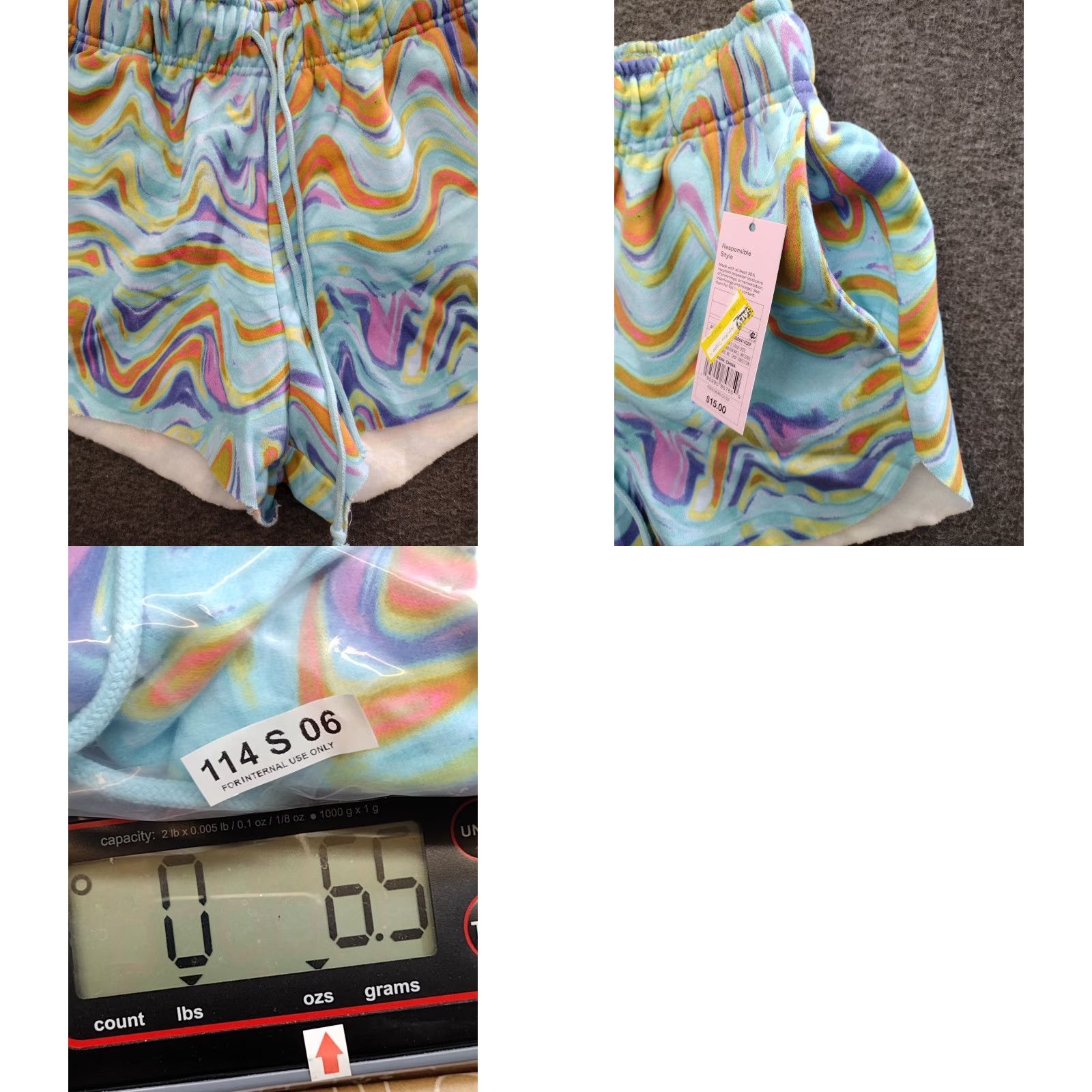 Vintage VINTAGE Wild Fable High-Rise Dolphin Shorts Aqua Swirl Women's S Aqua Swirl 80s 2.0 Inseam Drawstring Athletic Sweat Walking Shorts Womens S/M? Size 28" / US 6 / IT 42 - 8 Thumbnail