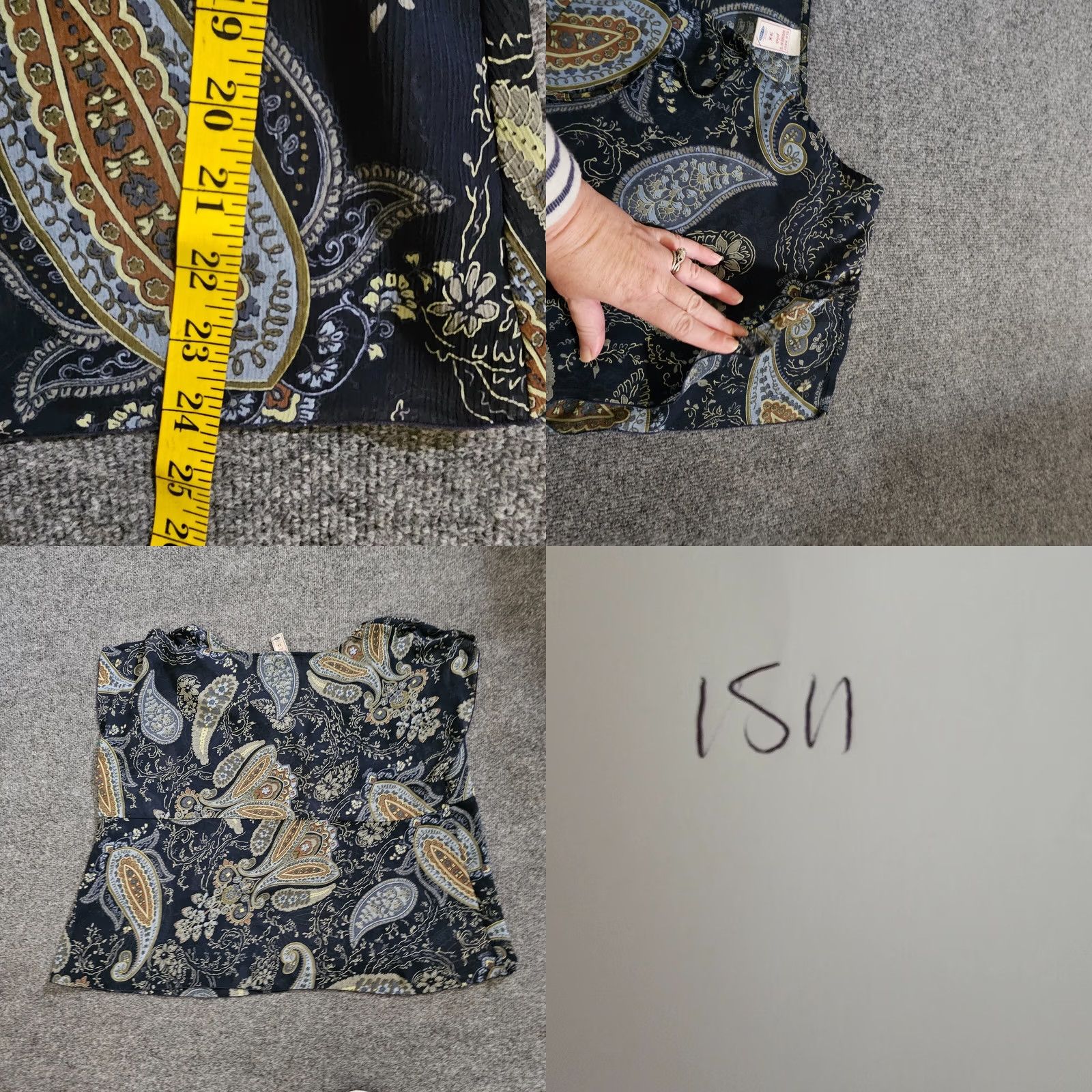 Old Navy VINTAGE Old Navy Top Womens 3X Blue Paisley Short Sleeve Sheer Flowy Career Casual Y2K Blouse Womens Size XXL / US 16-18 / IT 52-54 - 8 Thumbnail