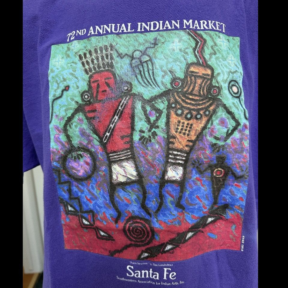 Hanes VINTAGE 1993 INDIAN MARKET SANTA FE NM NEW MEXICO TSHIRT Size US XL / EU 56 / 4 - 2 Thumbnail