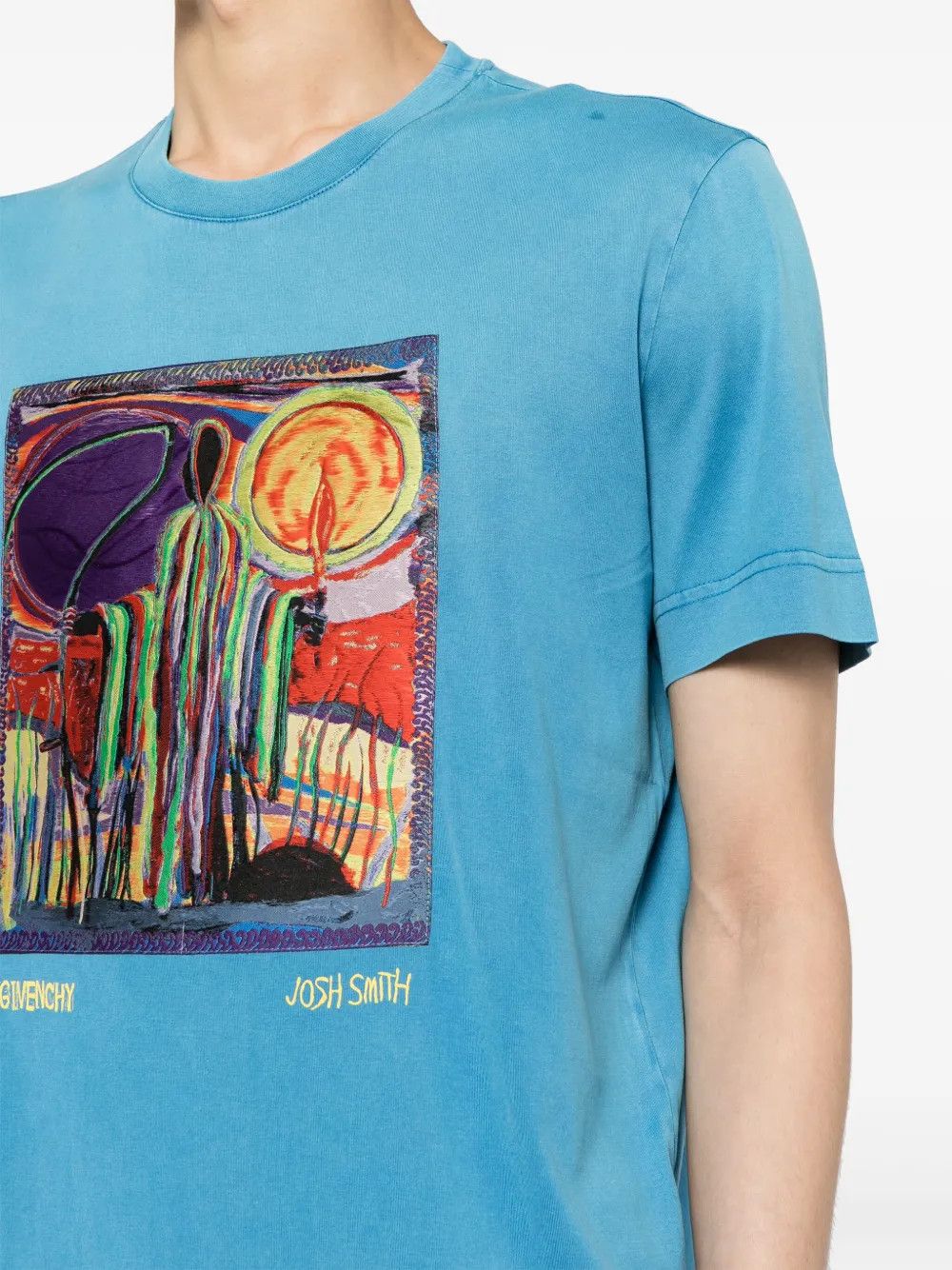 Givenchy x Josh Smith Blue Reaper Patch Logo T-Shirt Size US XXL / EU 58 / 5 - 5 Thumbnail