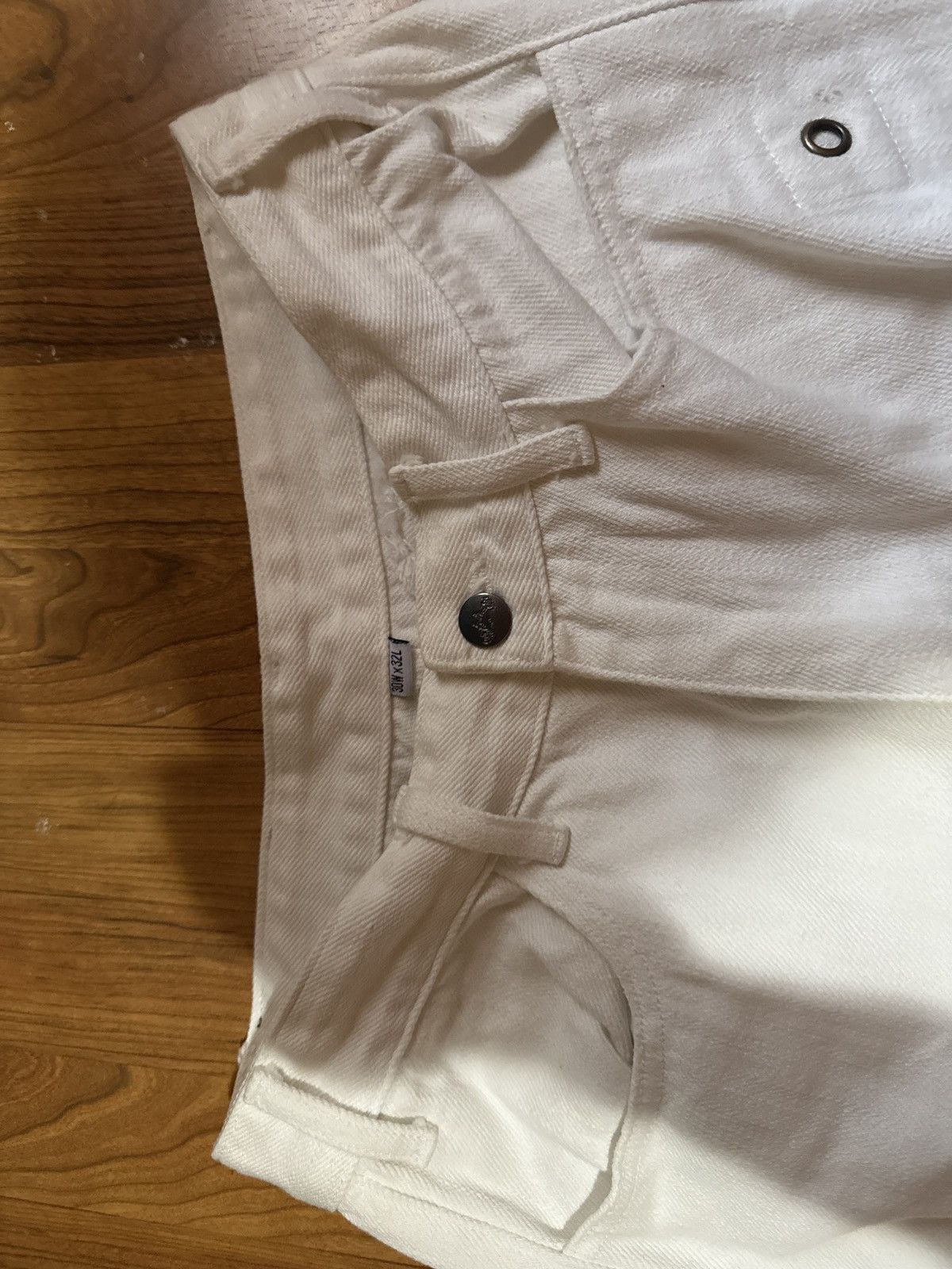 Vintage White Denim Cargo Pants Size US 30 / EU 46 - 3 Thumbnail