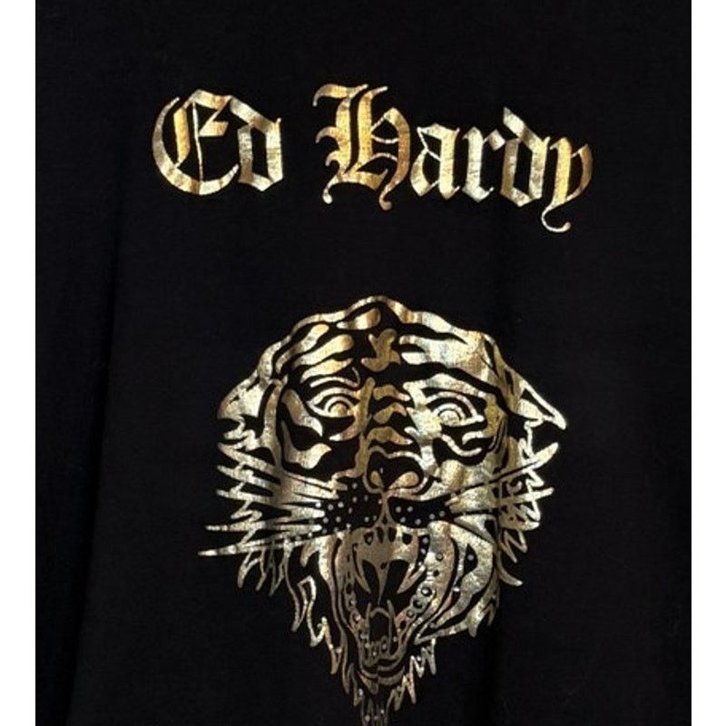 Ed Hardy Ed Hardy Shirt Women XXL Black Y2K Tiger EH Gold Print Size XXL / US 16-18 / IT 52-54 - 2 Thumbnail
